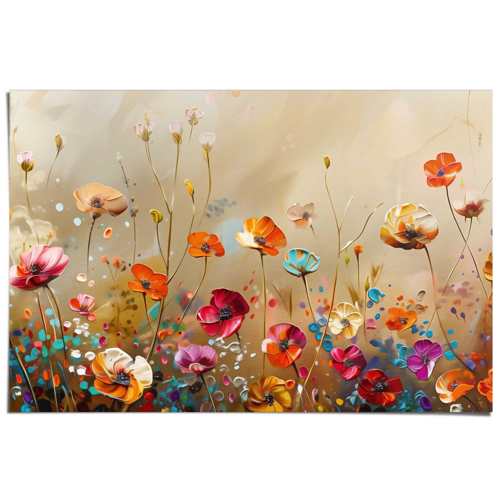 Image of Reinders Poster "Sommerliches Blumenfeld" Hobbyraum - Mehrfarbig - 150 gr. Papier - 91,5x61 cm