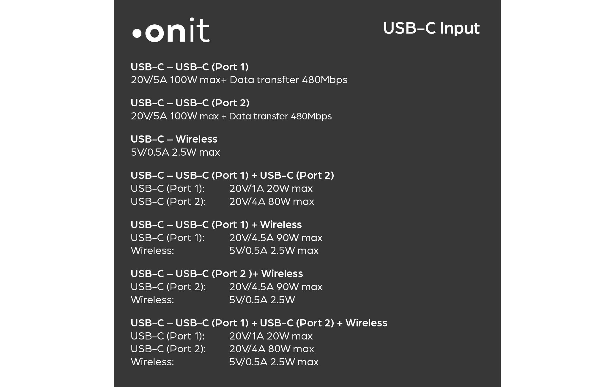 onit Câble USB »2.0-Kabel USB A/USB C - 2x USB-C/Ladepad« 120 cm