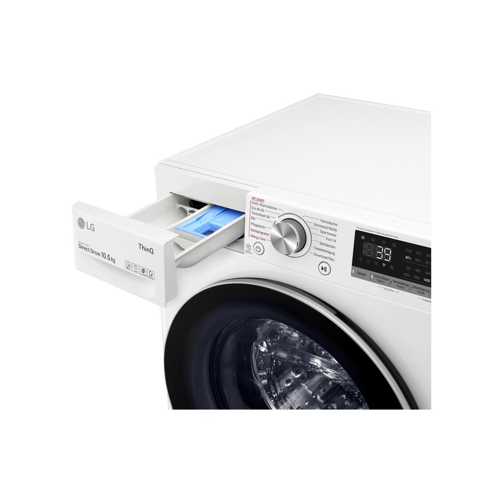 LG Waschmaschine »F4WV710P1E, Links«, F4WV710P1E, Links, 10,5 kg, 1400 U/min