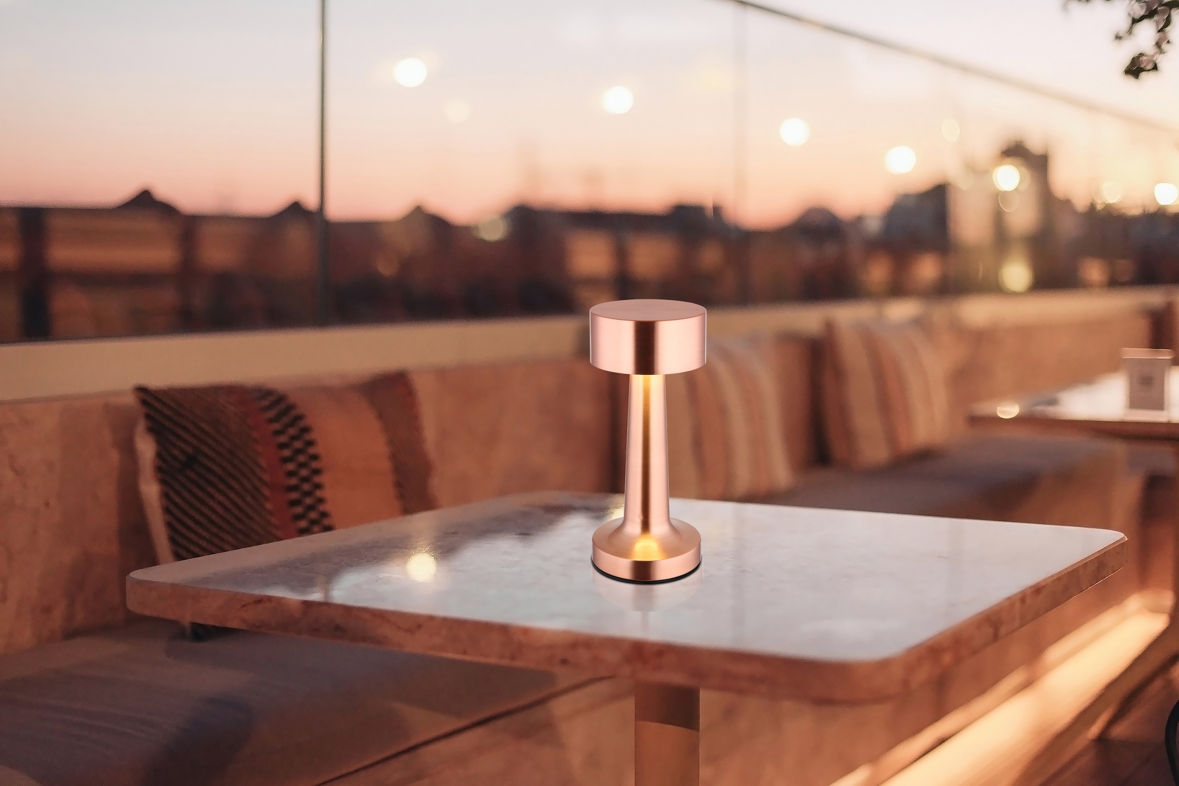 GLOBO LIGHTING Lampe de table LED »ANGELIKA - Akkutischleuchte« Module LED 1 cuis blanc chaud - blanc froid lampe de table design, batterie, moderne, lampe à batterie, CCT