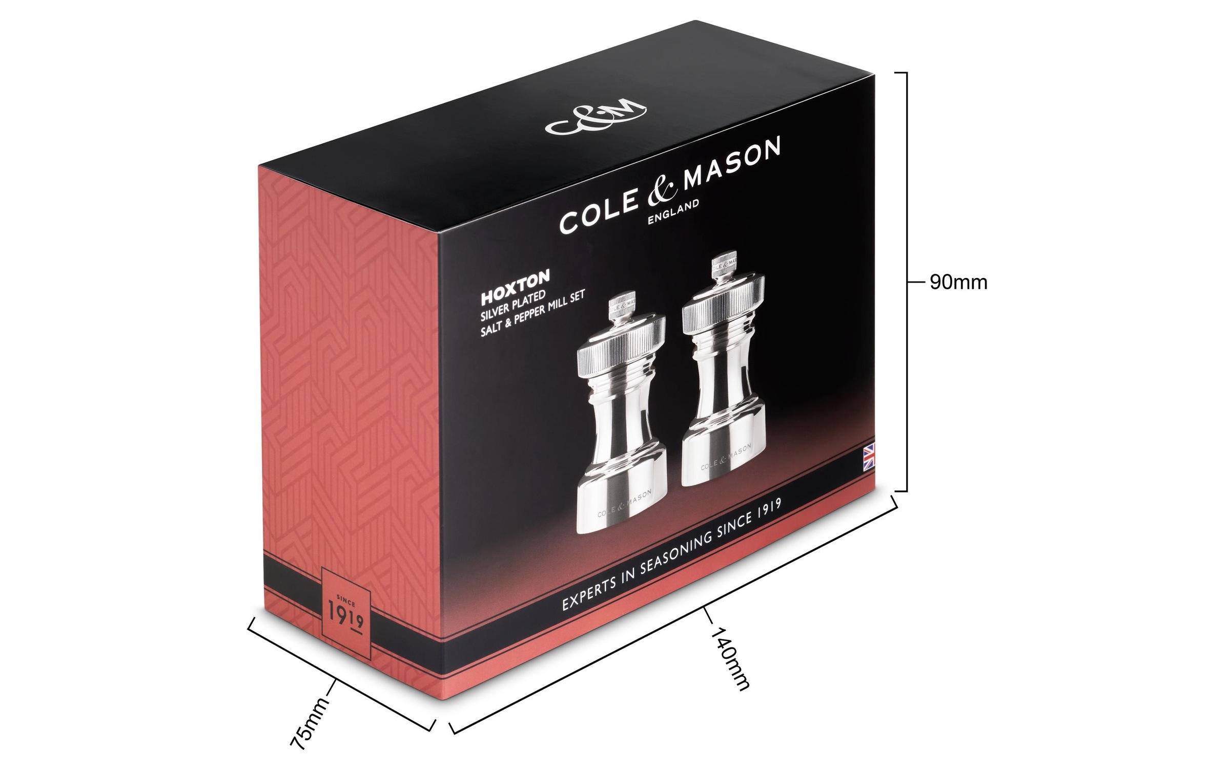 Cole & Mason Salz-/Pfeffermühle »Hoxton 2 x 10,4 cm« Versilbertes Salz- und Pfeffermühlen-Set
