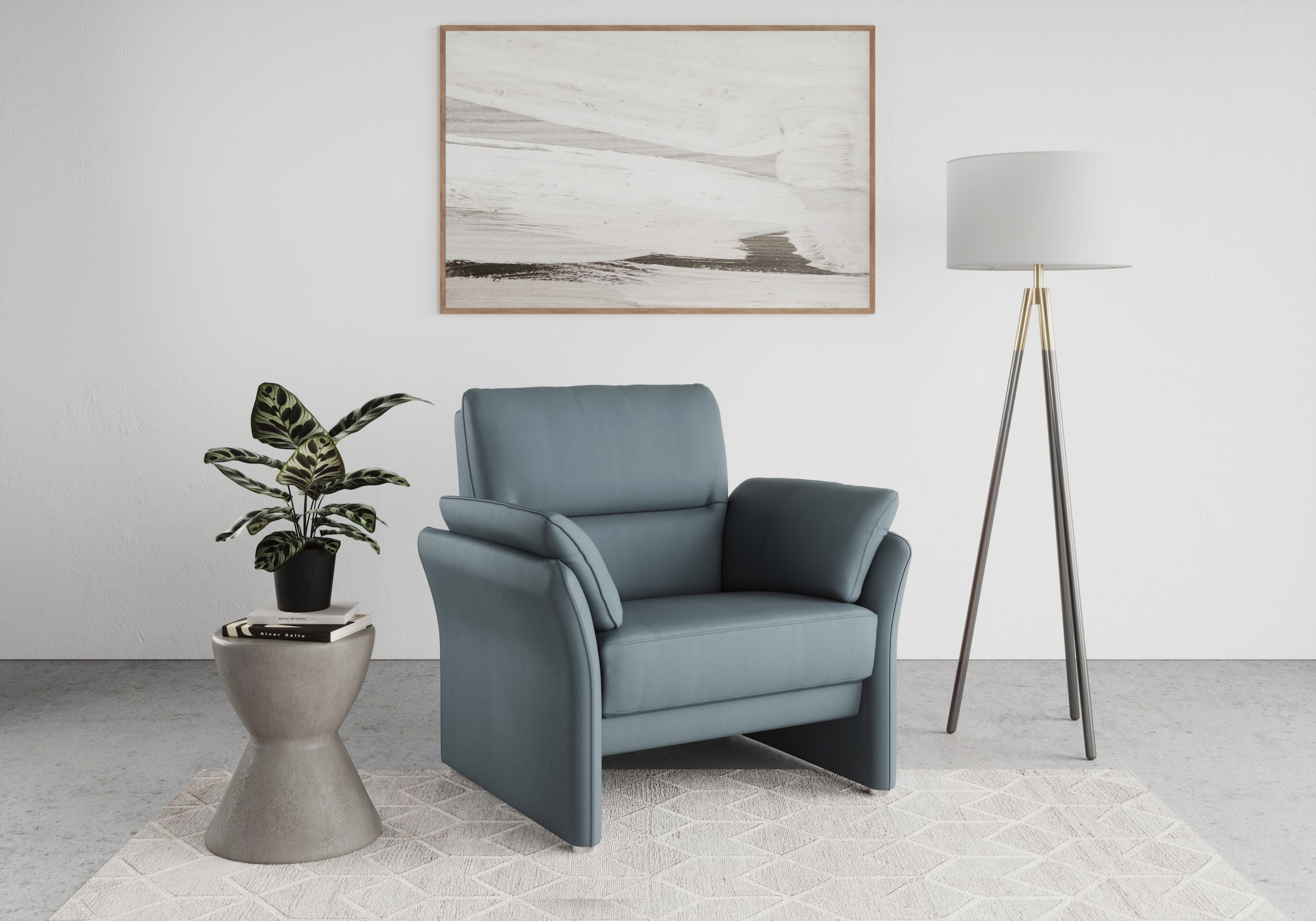 Image of DOMO collection Sessel "Pina elegant und zeitloser Clubsessel, bequemer Cocktailsessel" Hoher Sitzkomfort, Luxus-Microfaser Lederoptik, petrol