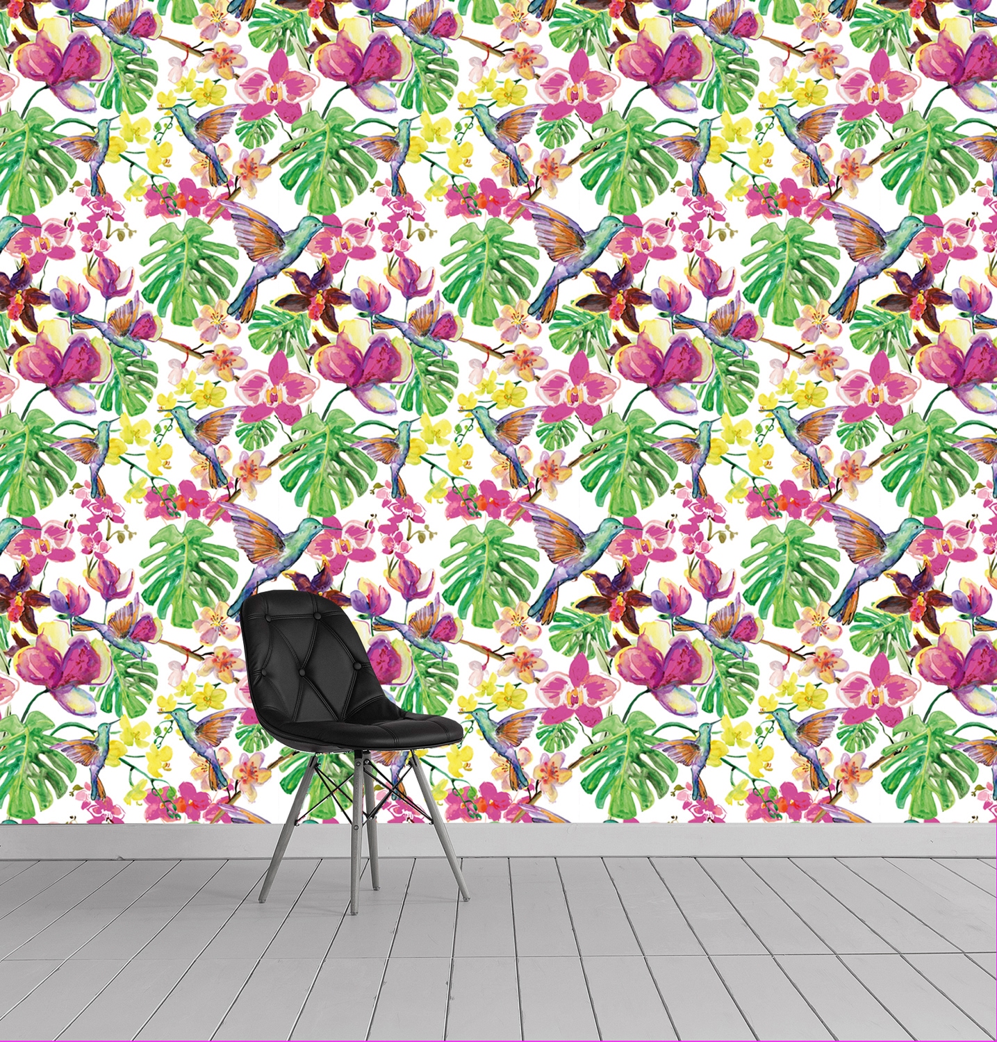 queence Papier peint vinyle »Ike« Motif | botanique | floral | imprimé | naturellement | à motifs 90x250cm, selbstklebend, kinderleichte Anbringung, , Sticker