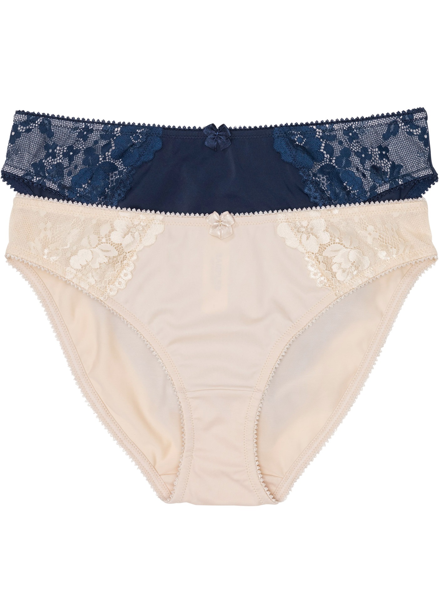 Image of bonprix Slip Packung, 2 Stk. klassische Passform, zarte florale Spitze, 2er Pack