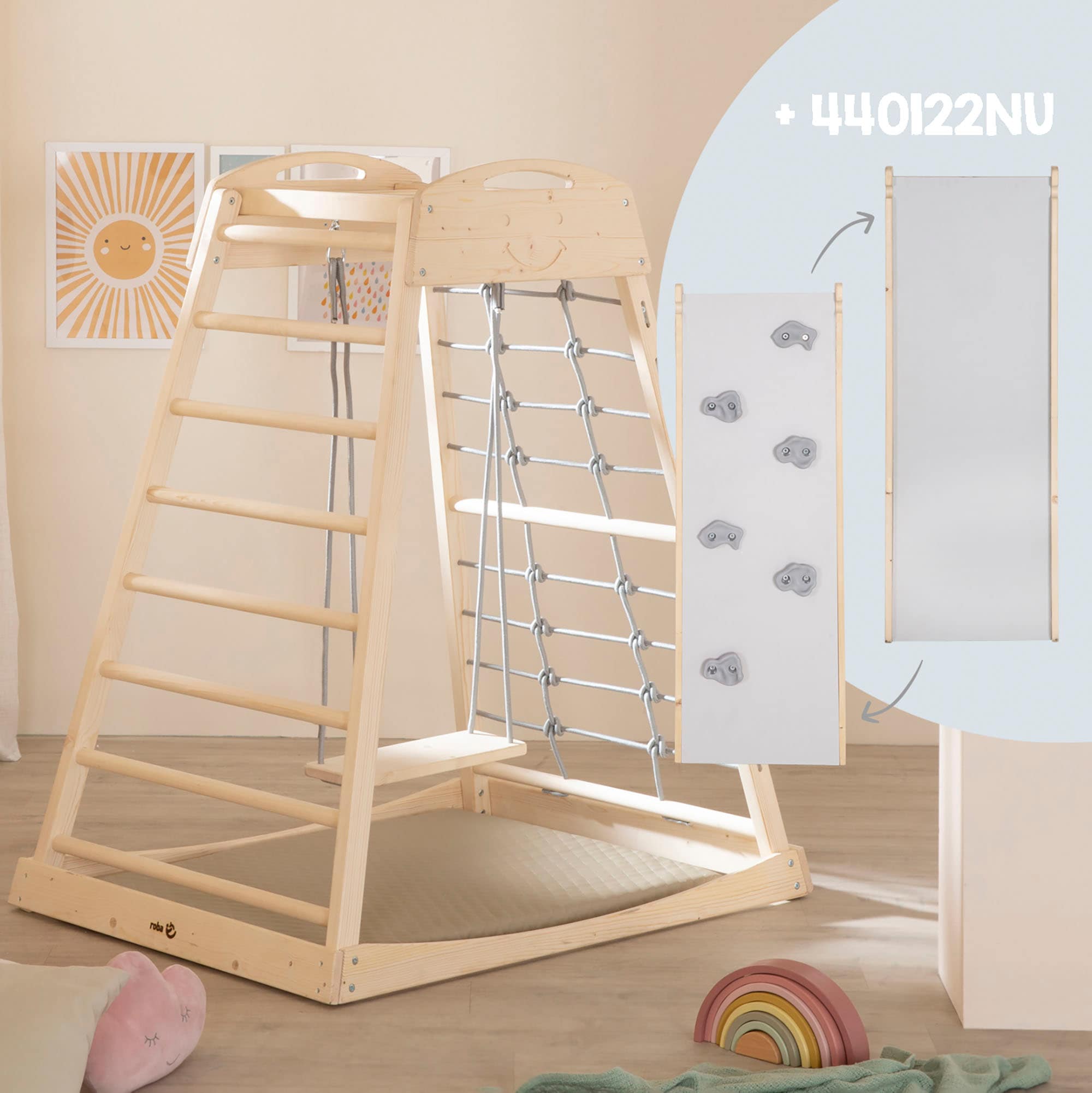 roba® Klettergerüst »Montessori Indoor Spielturm« Belastbar bis 70 kg