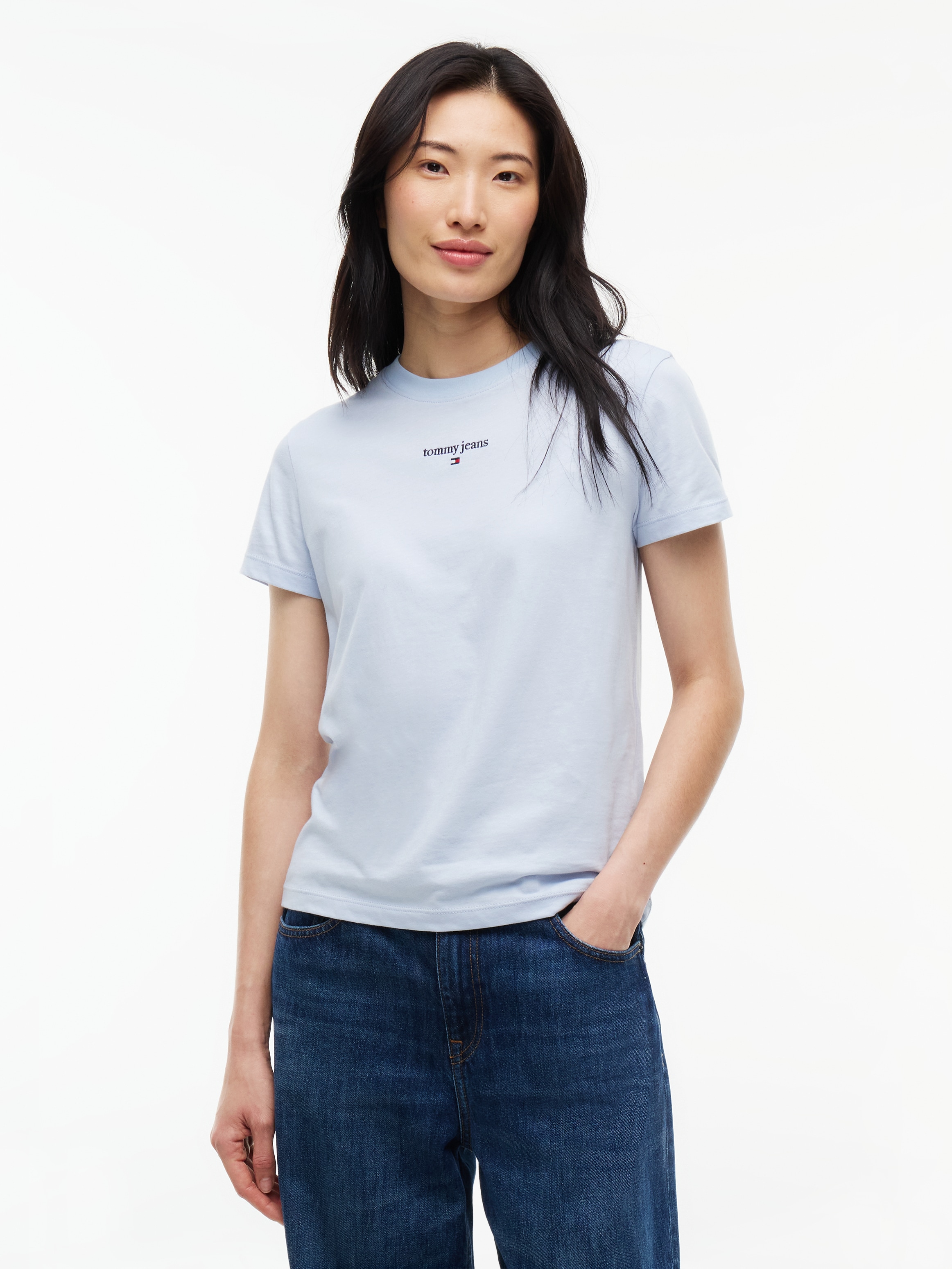 Tommy Jeans Shirt à col rond »TJW REG CLASSIC LOGO SS TEE« mélange de coton