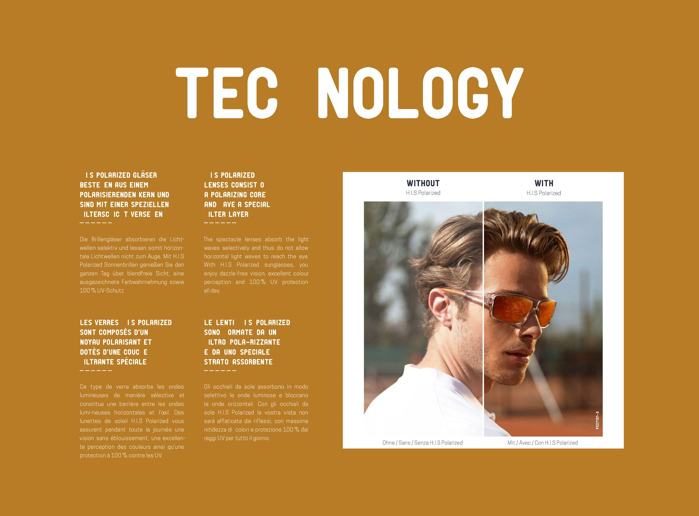 H.I.S Sonnenbrille 3 Stk. Schmetterlingsform, braun gemustert, polarisierende Gläser