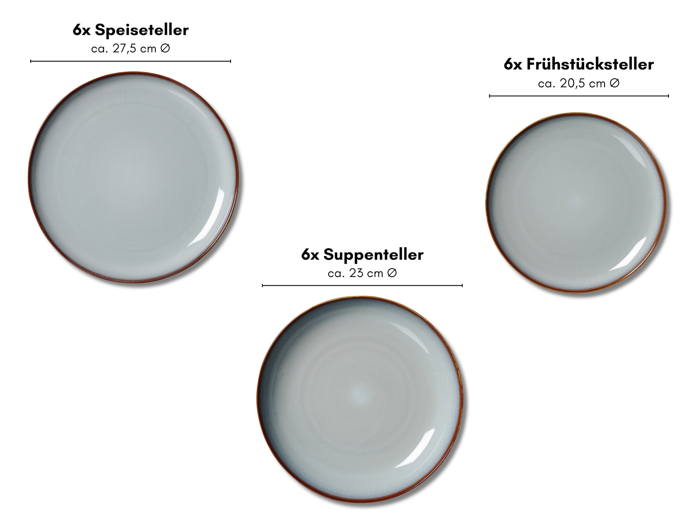 Ritzenhoff & Breker Tafelservice »Portofino« Reaktivglasur, jedes Stück ein Unikat