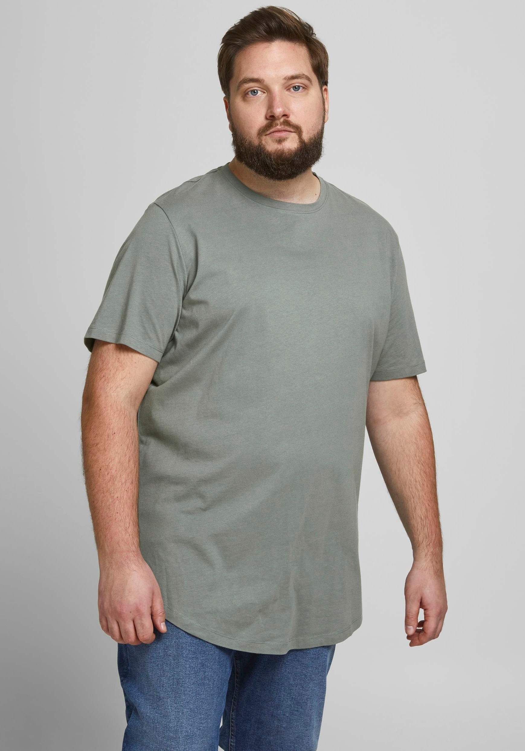 Jack & Jones PlusSize T-Shirt »NOA TEE«, mit abgerundetem Saum, bis Grösse 6XL