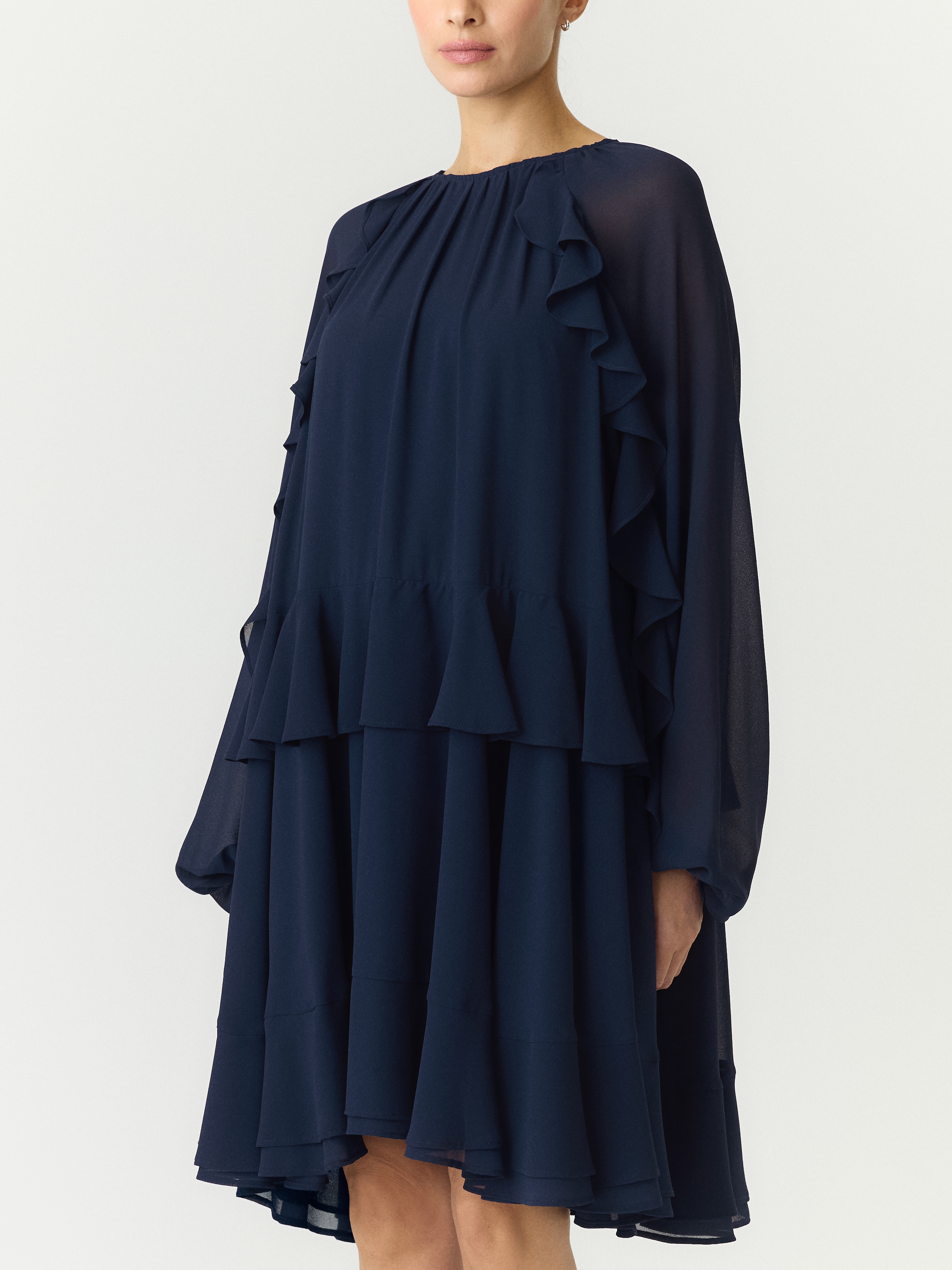 Image of Y.A.S Chiffonkleid "YASMILVA LS DRESS S. NOOS" Kunstfaser, regular fit