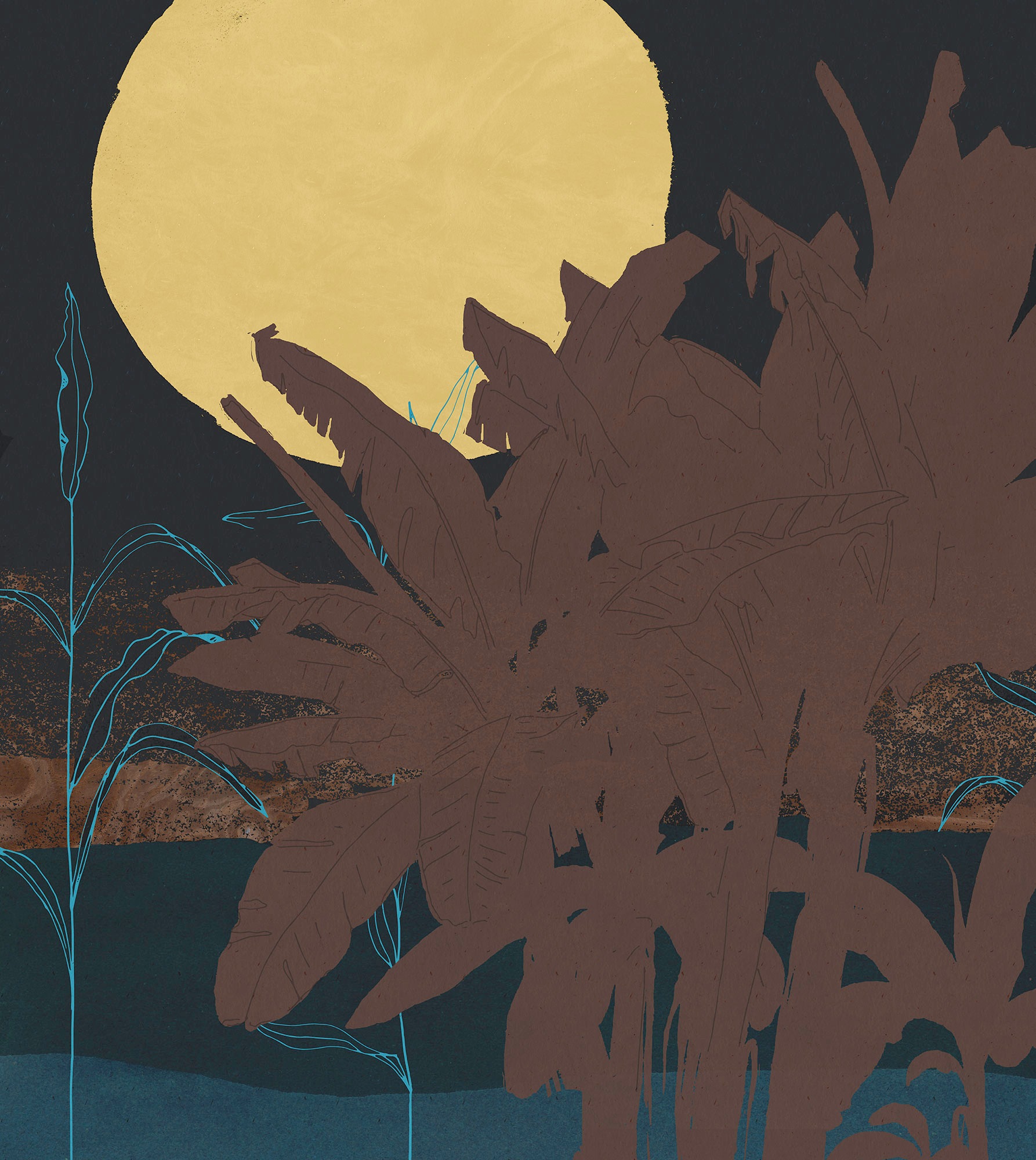 Image of Komar Vliestapete "Digitaldruck Vlies - Supermoon - Grösse 250 x 280 cm" bedruckt glatt Wohnzimmer, Schlafzimmer