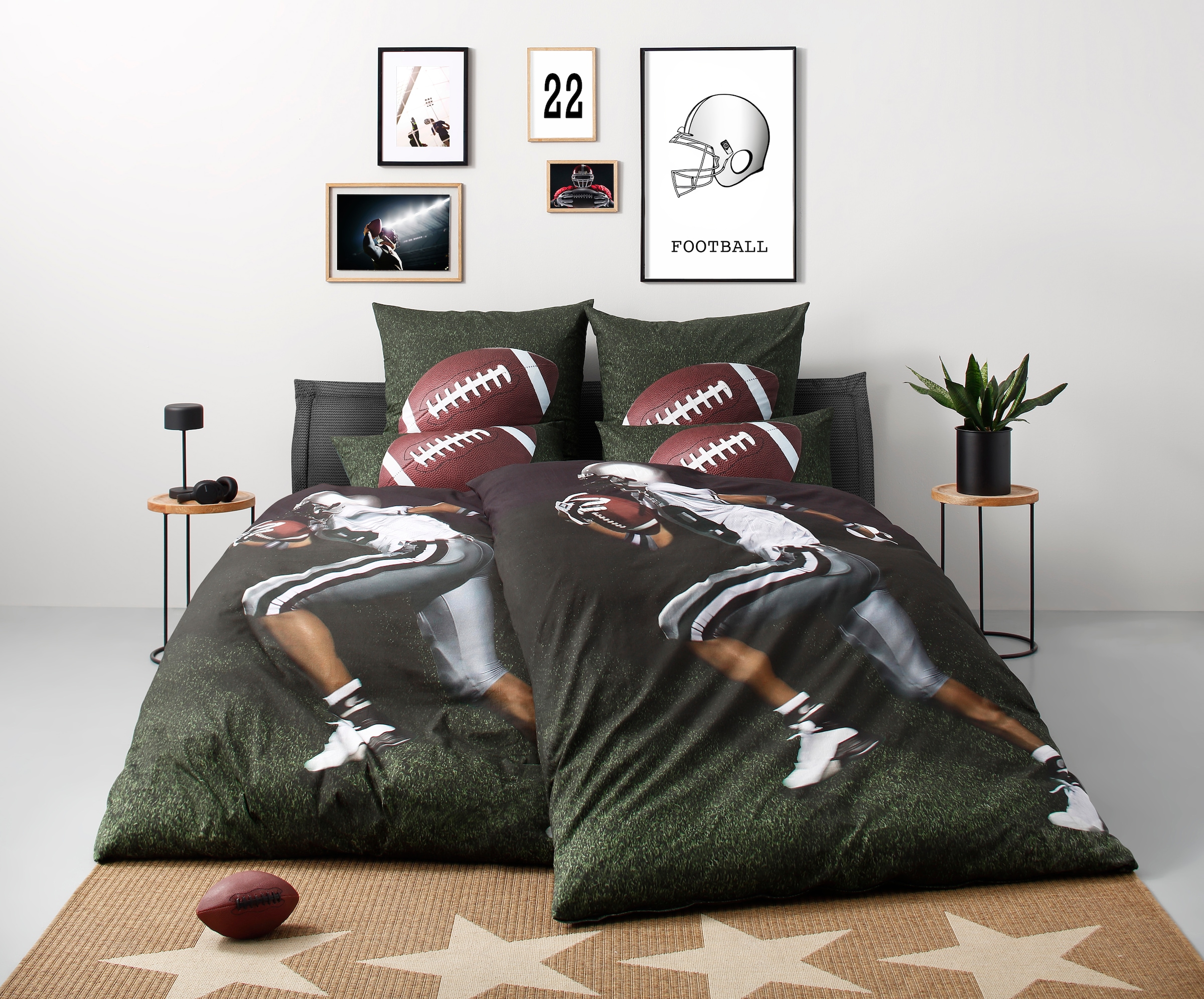 GOODproduct Linge de lit »Joonas« 2 cuis Fussball, American Football