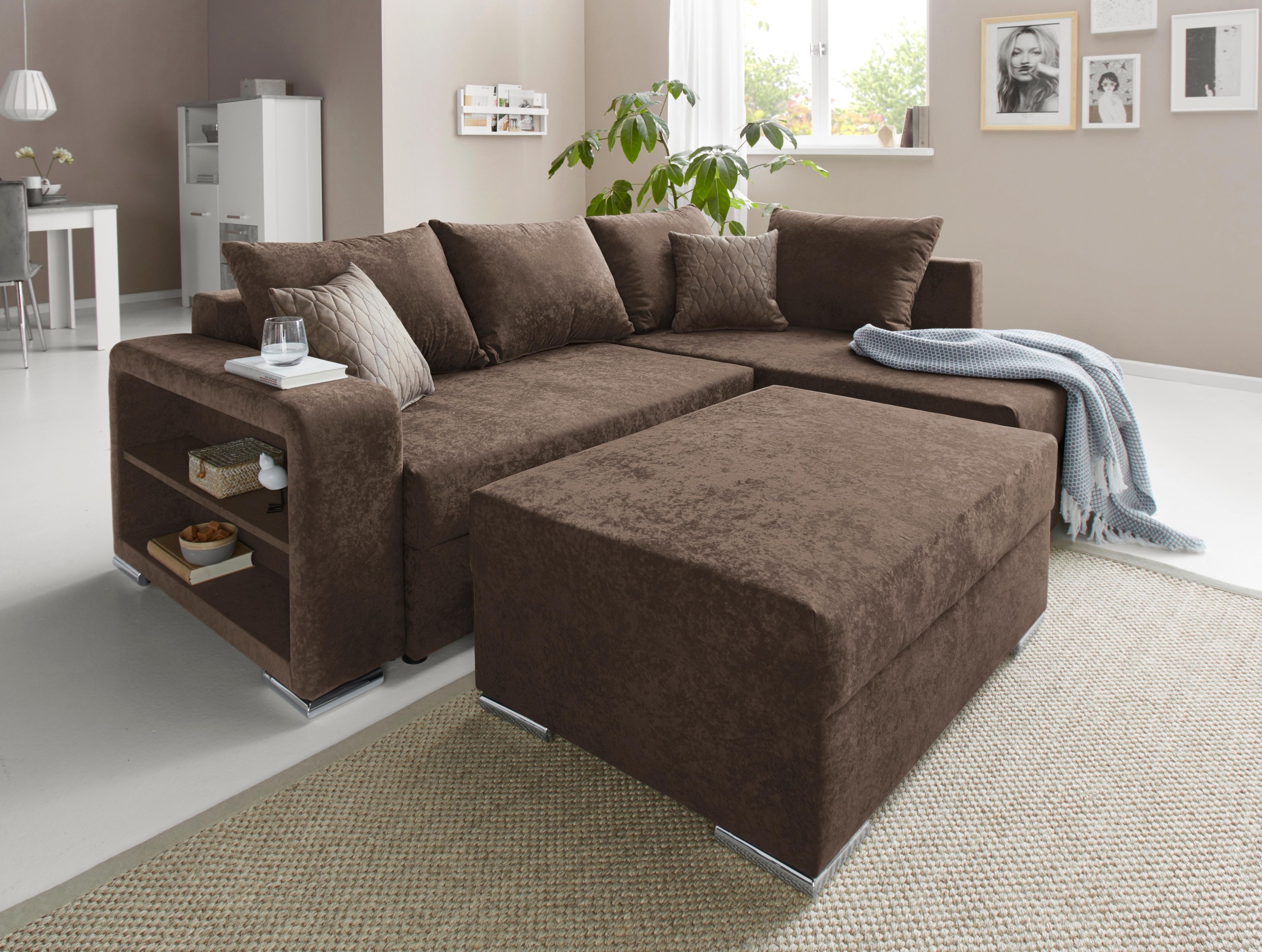COLLECTION AB Hocker »John, B: 100 cm« optional Federkernpolsterung