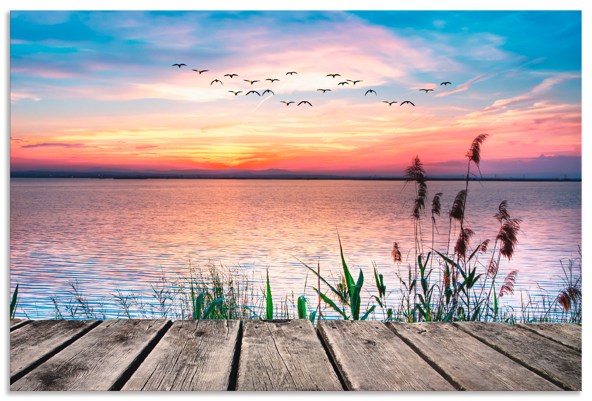 Image of Artland Wandbild "Der See in den Farben der Wolken" Gewässer 1 Stk. tlg. als Alubild, Leinwandbild, Poster in verschied. Grössen