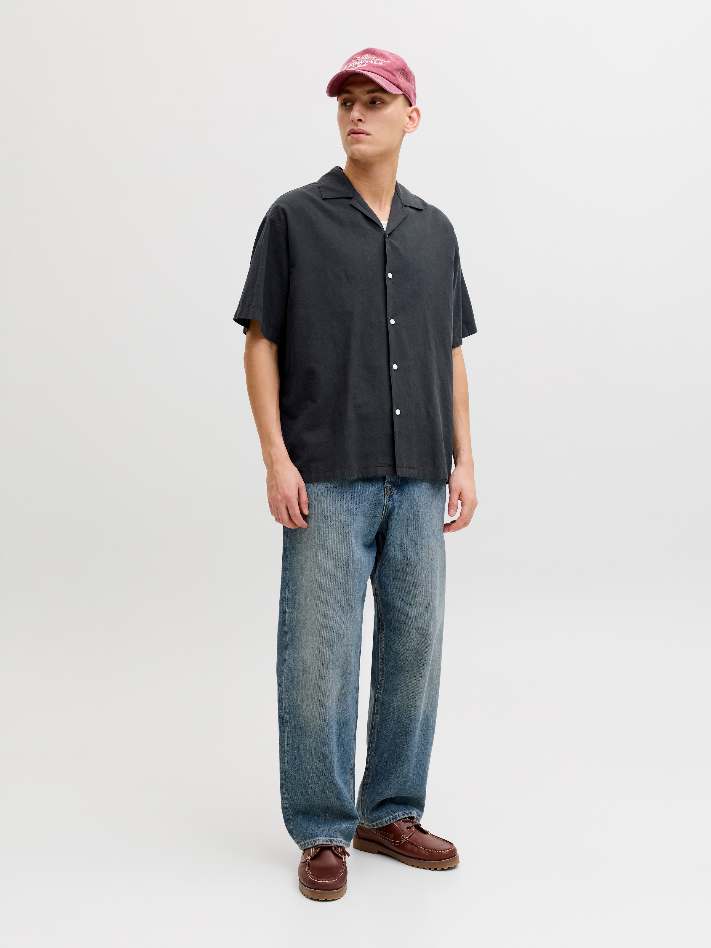 Jack & Jones Chemise à manches courtes »JJEBREEZE LINEN BLEND RESORT SHIRT SS SN« mit Knopfleiste