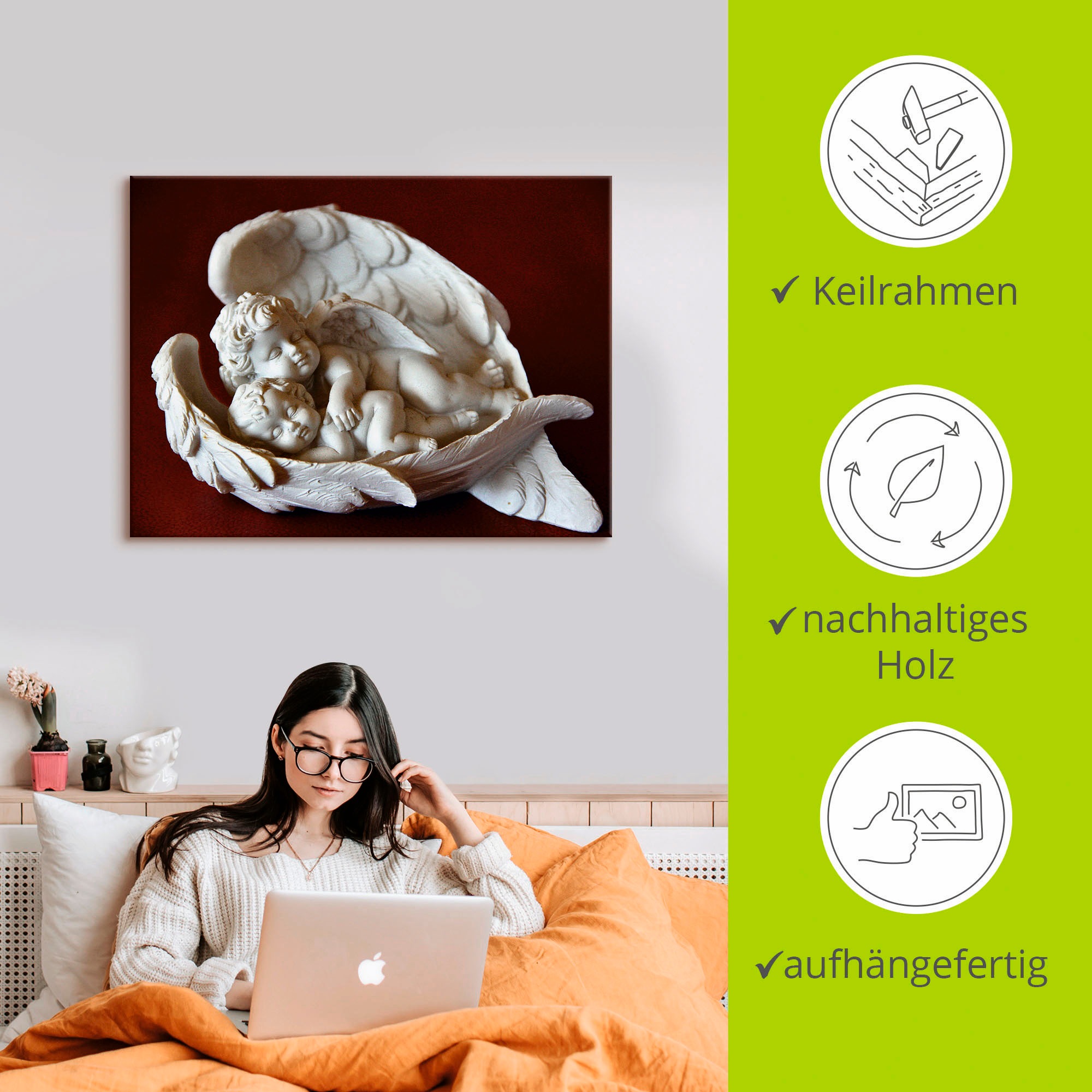 Artland Leinwandbild »Engel« Religion 1 Stk. tlg. auf Holzrahmen gespannt