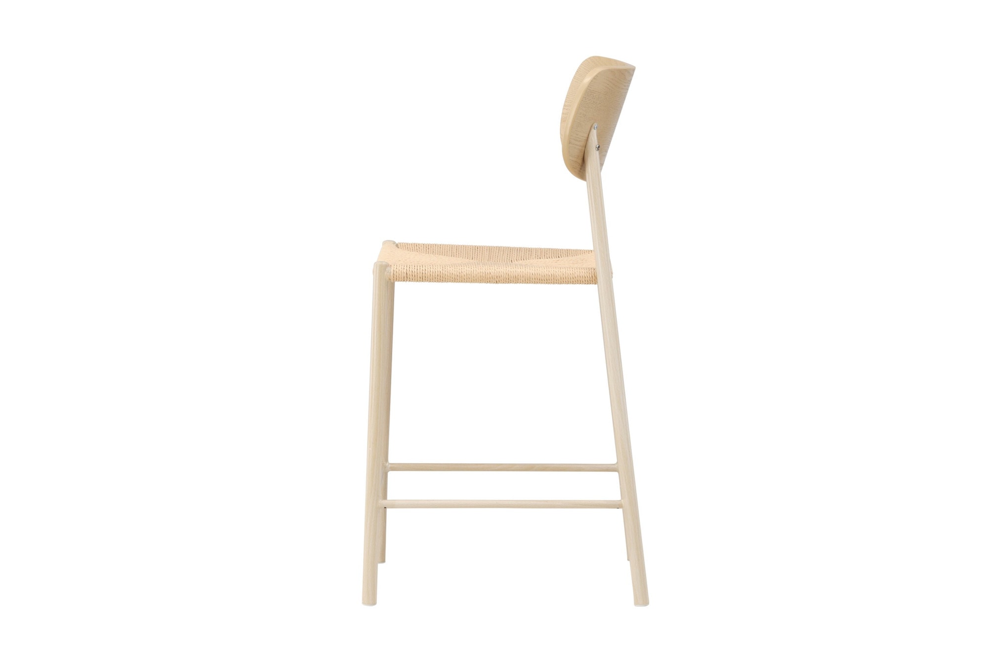 Venture Home Barhocker »Polly, Barhocker mit Rückenlehne und geflochtenem Seilsitz, 120 kg« 1 Stk. tlg. Tresenstuhl, Rattan, Stahlrahmen, geflochtenes Seil, hell