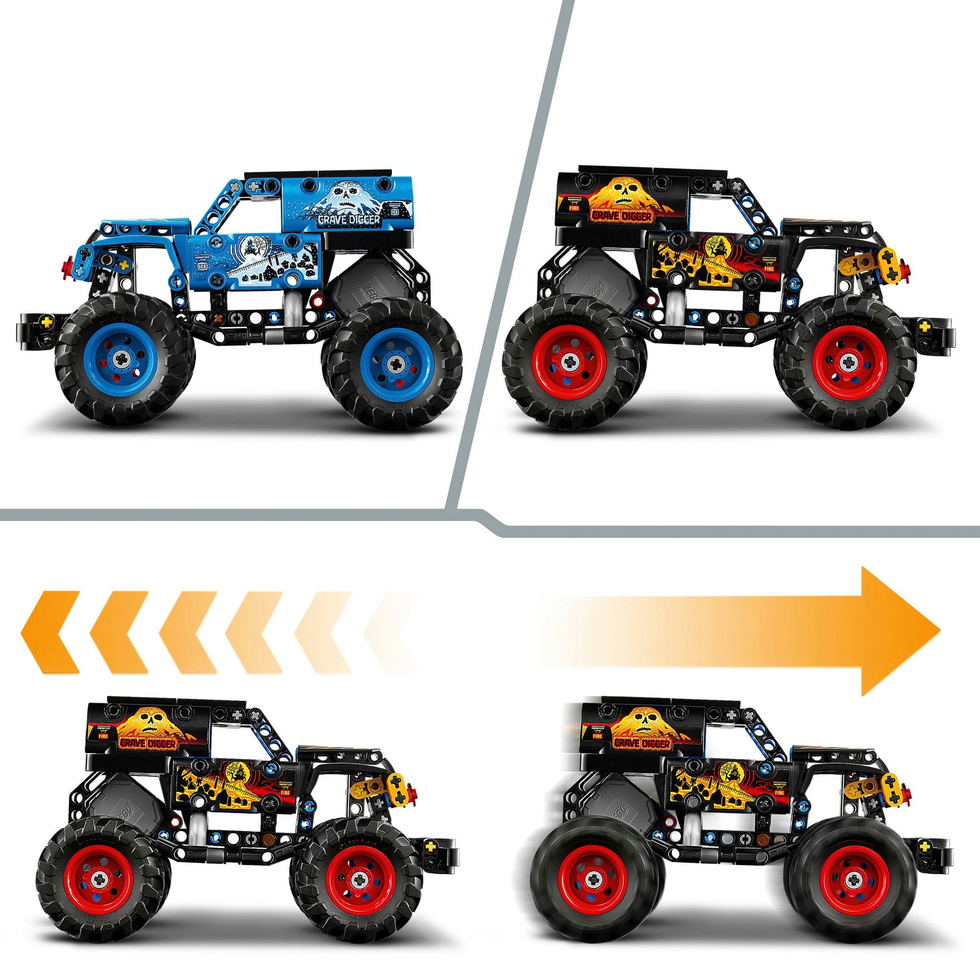 LEGO® Pions de construction »Monster Jam Grave Digger Feuer und Eis (42219), LEGO Technic«