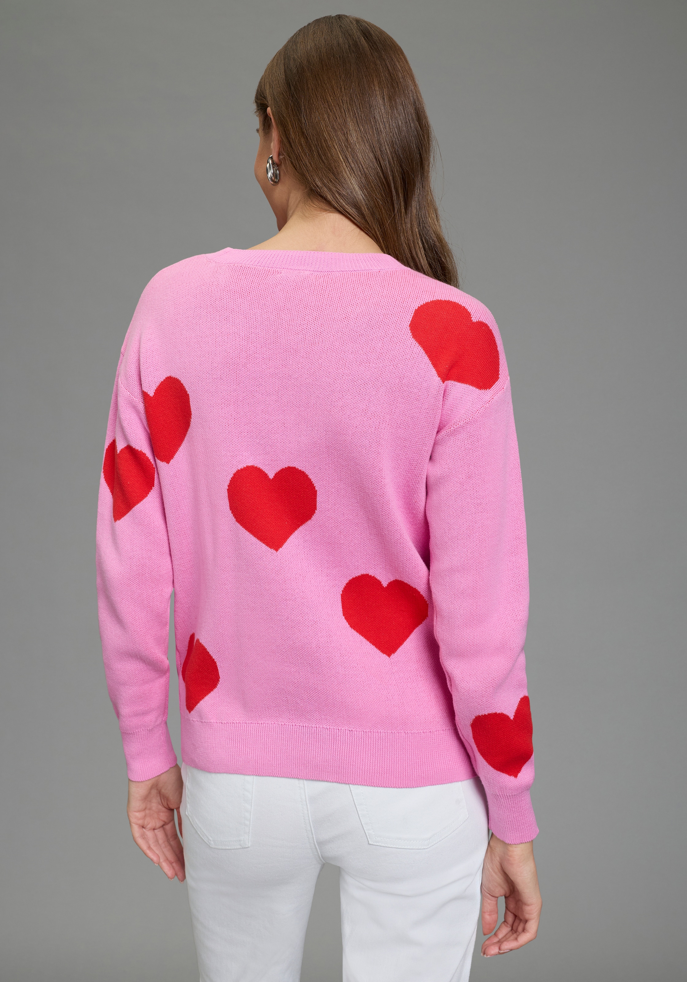 Laura Scott Pull jacquard aus Baumwolle mit Herzmuster