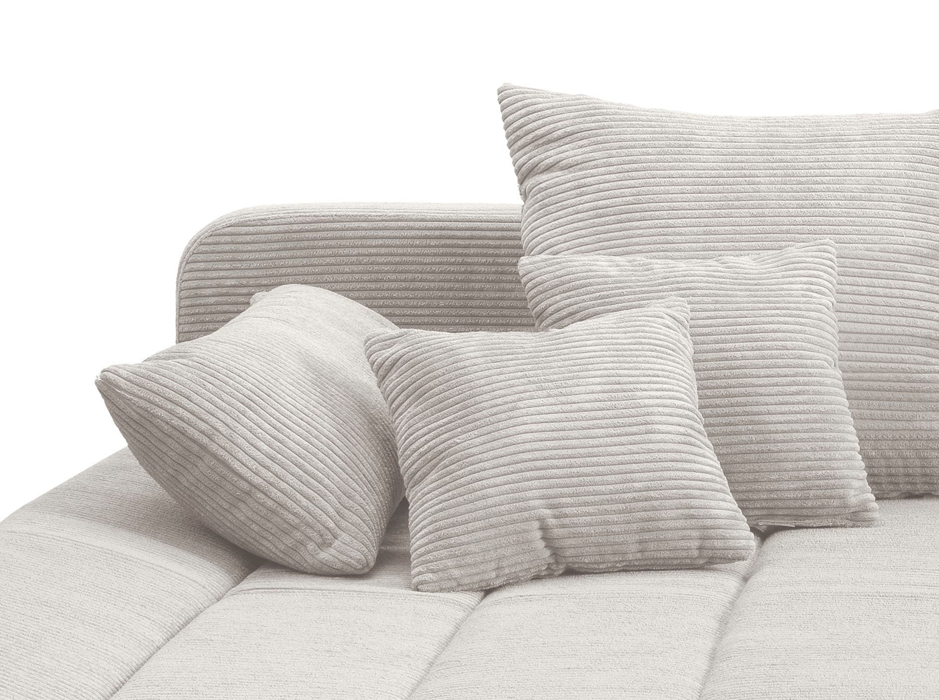 INOSIGN Ecksofa »Imola elegant und bequem, aktuelle Steppung im Sitz, L-Form«, wahlweise mit Bettfunktion