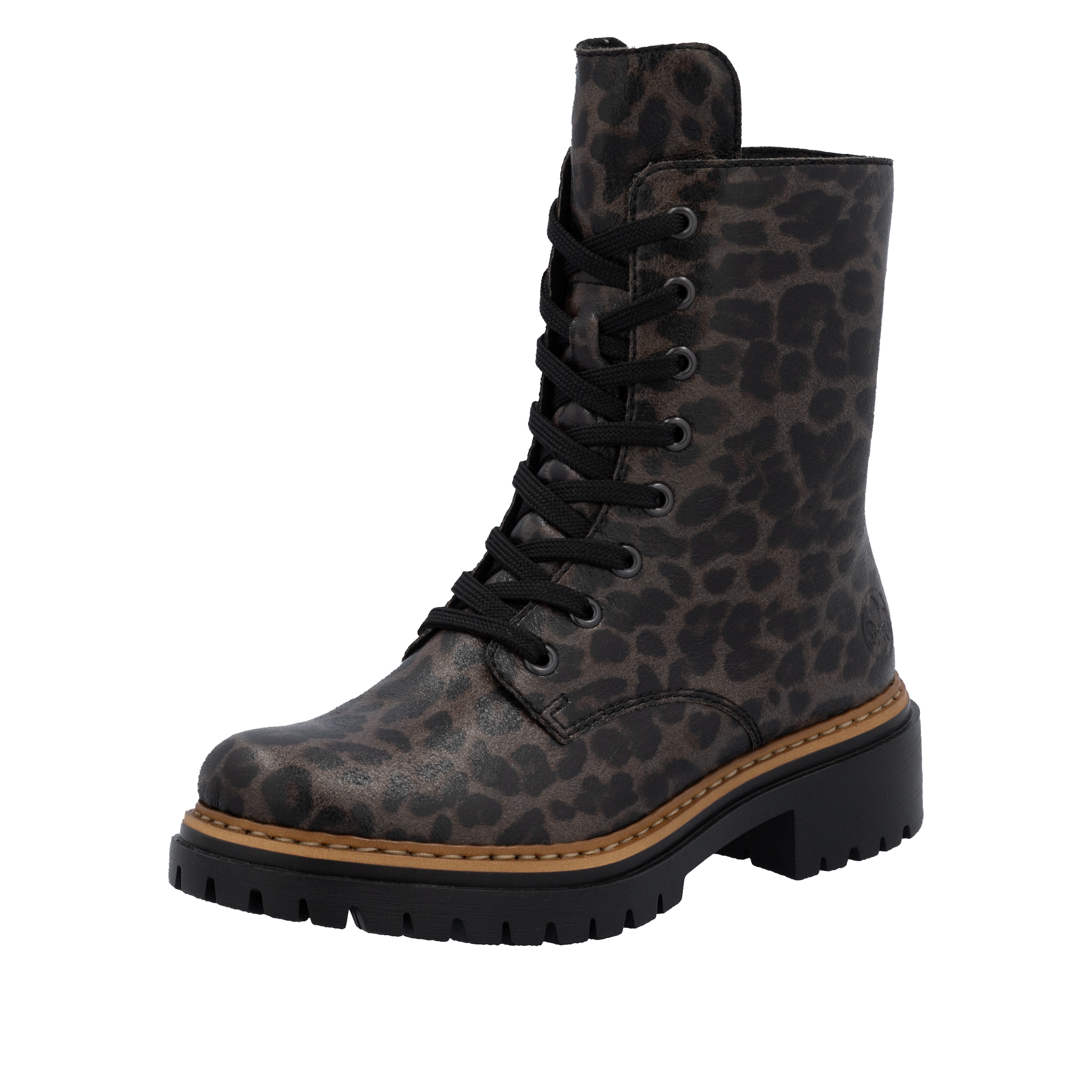 Image of Rieker Schnürboots Schnürstiefelette, Profilsohle, mit kontrastfarbenem Sohlenrand