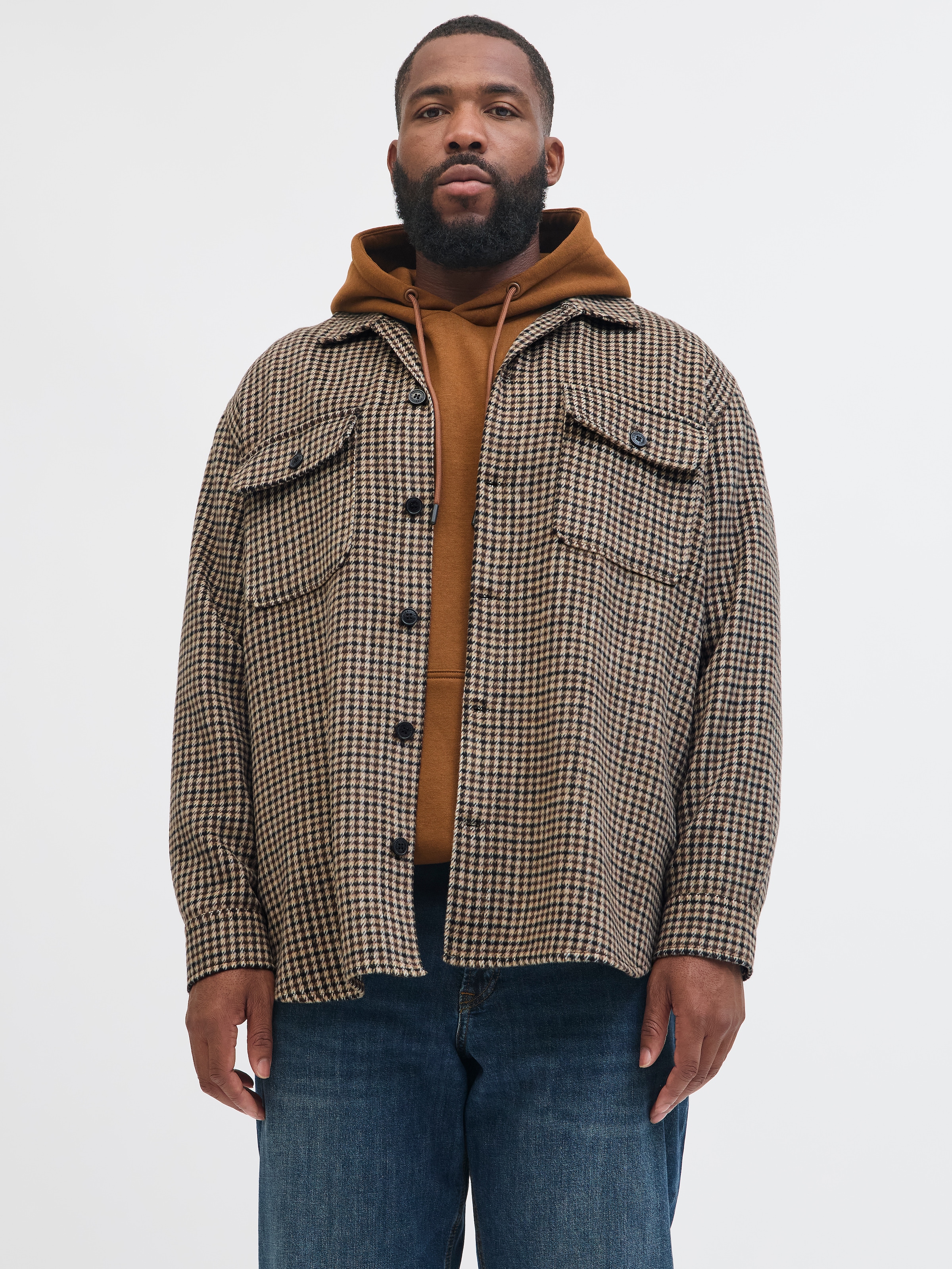 Image of Jack & Jones PlusSize Langarmhemd "JJEBRADLEY OLLIE OVERSHIRT LS NOOS PLS"