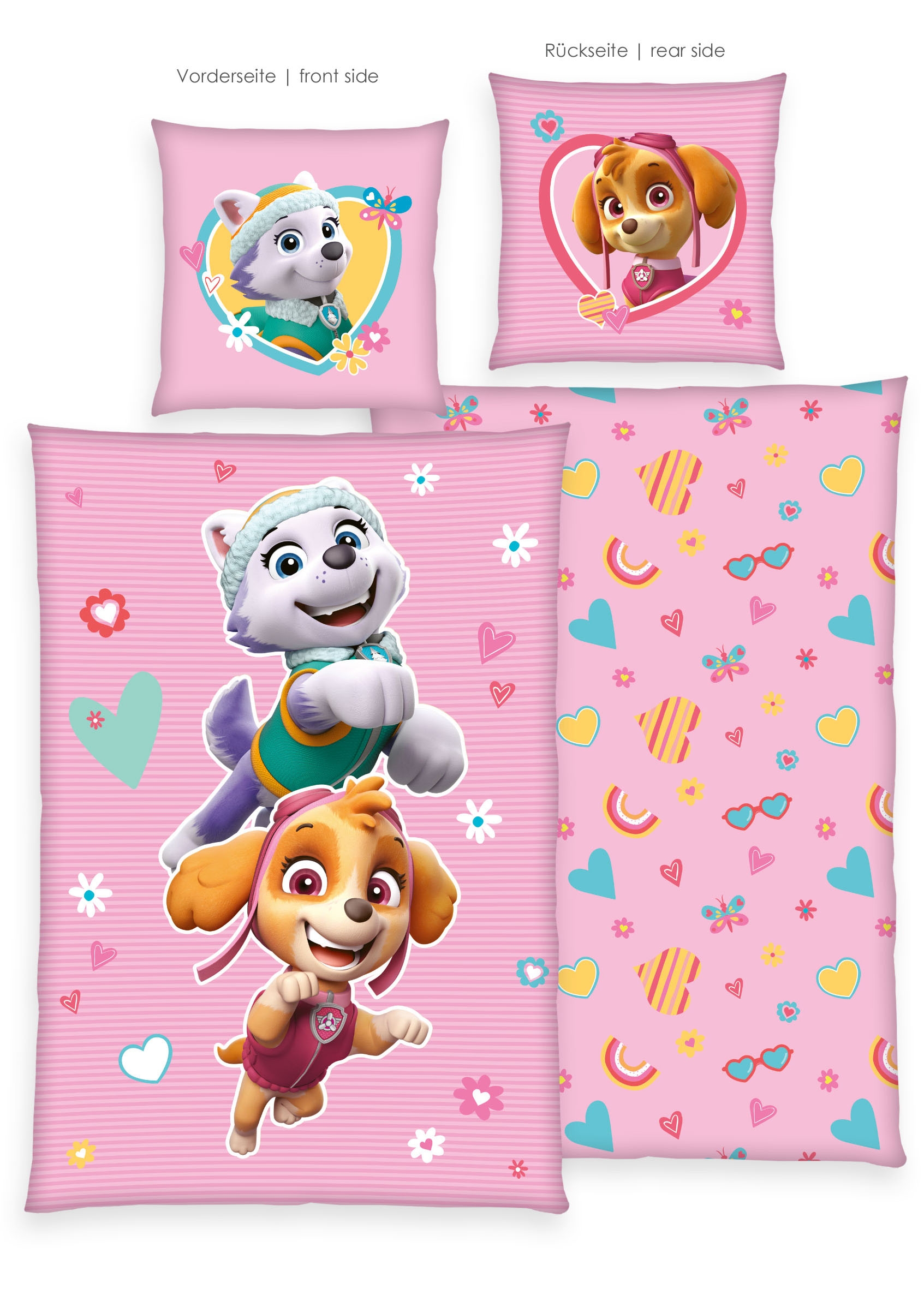PAW PATROL Bettwäsche »Paw Patrol« 2 Stk. Glow in the Dark