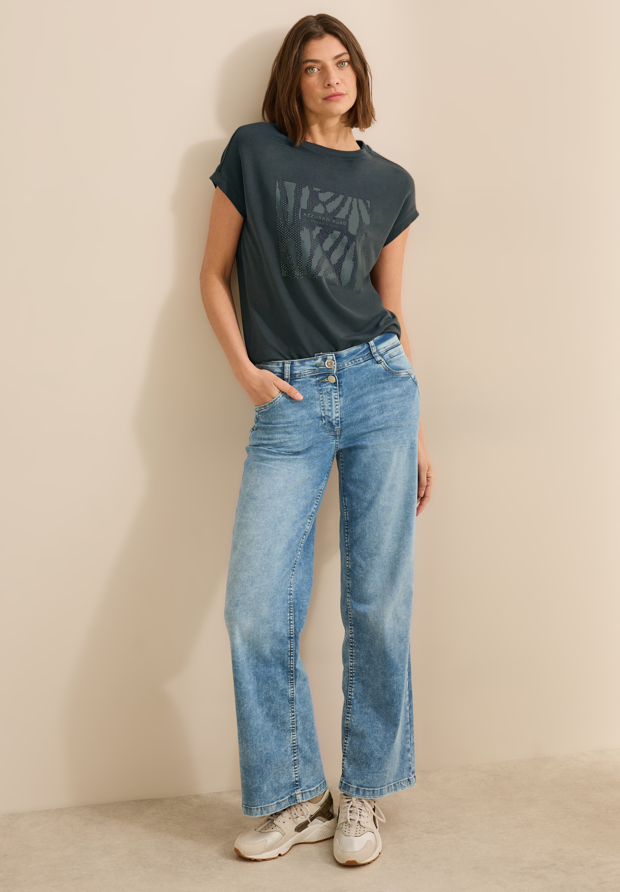 Cecil T-Shirt, mit Artwork Print