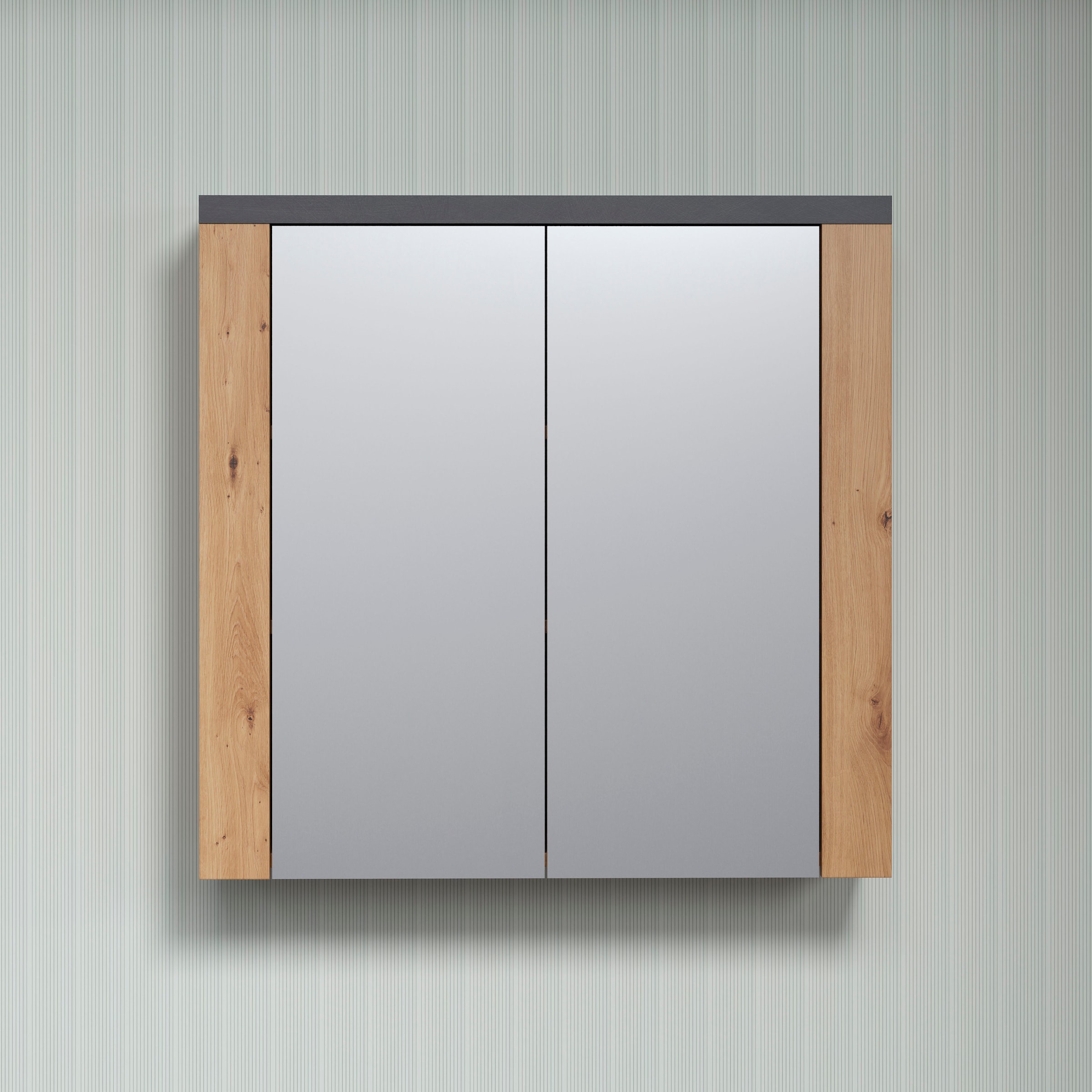 welltime Spiegelschrank »Ambres«, Badspiegel in matter Echtholzoptik - Masse (B/T/H) 79/20/78 cm