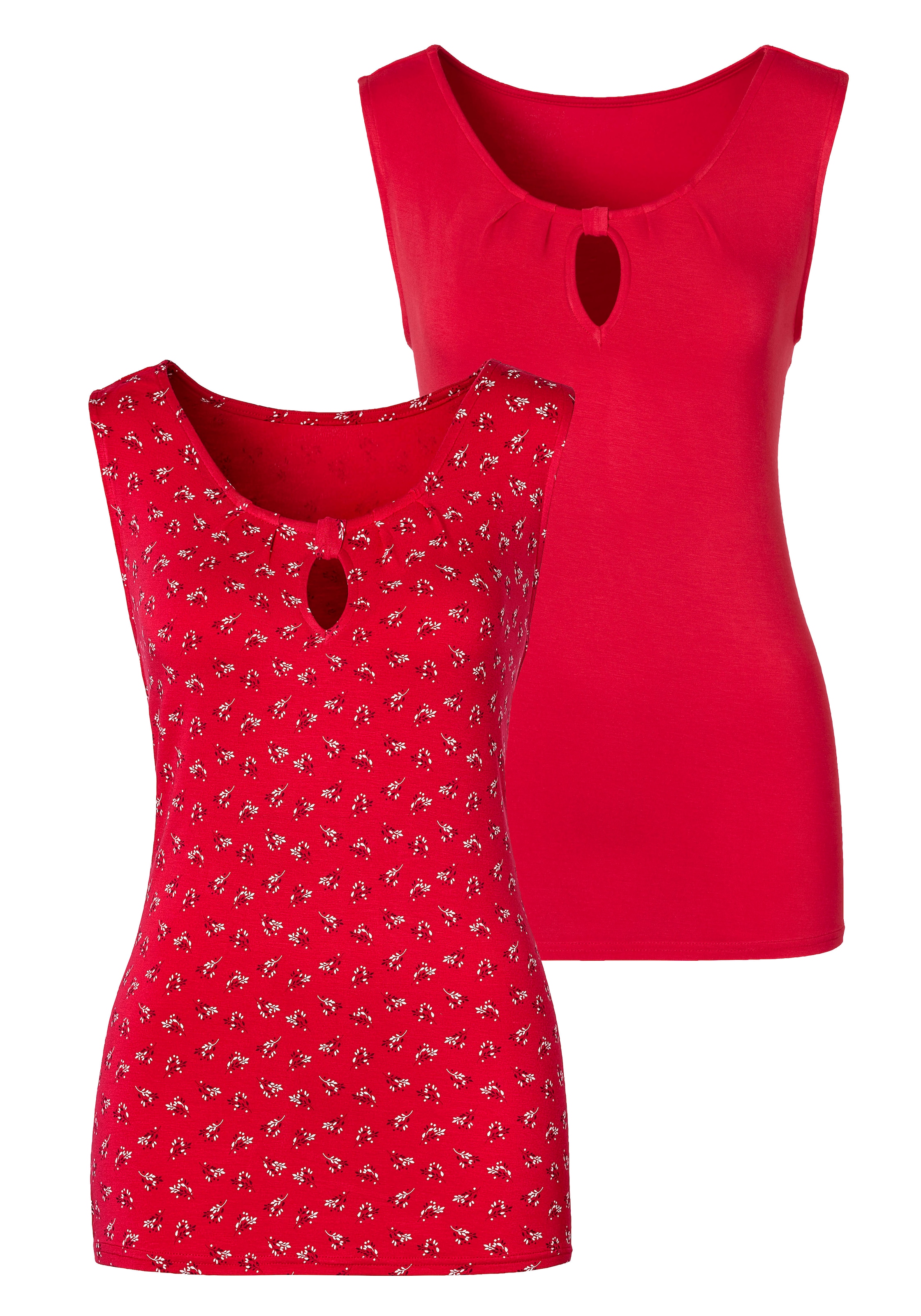 Image of LASCANA Tanktop, (Packung, 2er-Pack), mit kleinem Cut-Out am Ausschnitt bei Ackermann Versand Schweiz