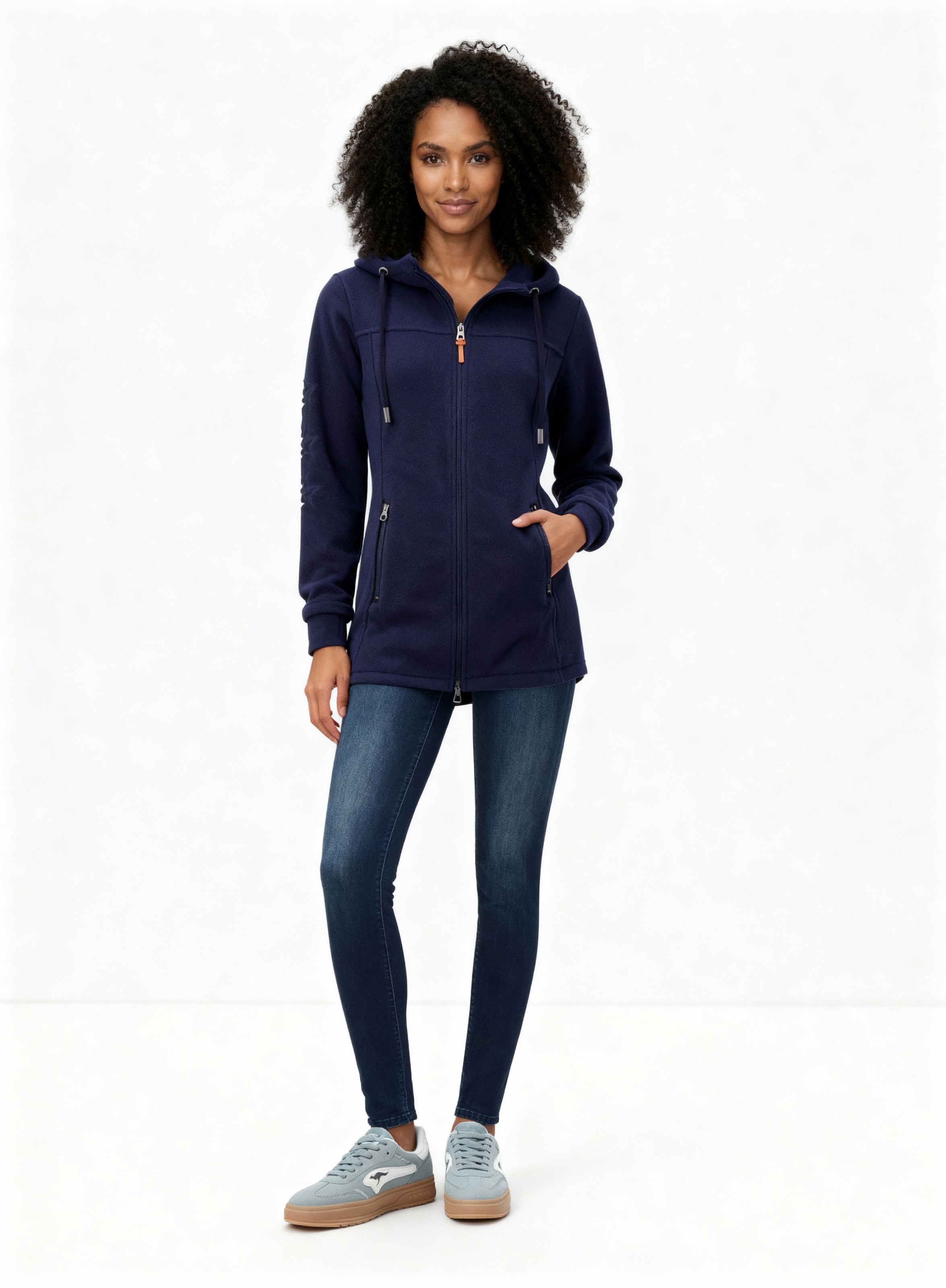 KangaROOS Veste polaire mit Kapuze figurbetonter Schnitt,  mit Kapuze,  mit 2-Wege-Reissverschluss