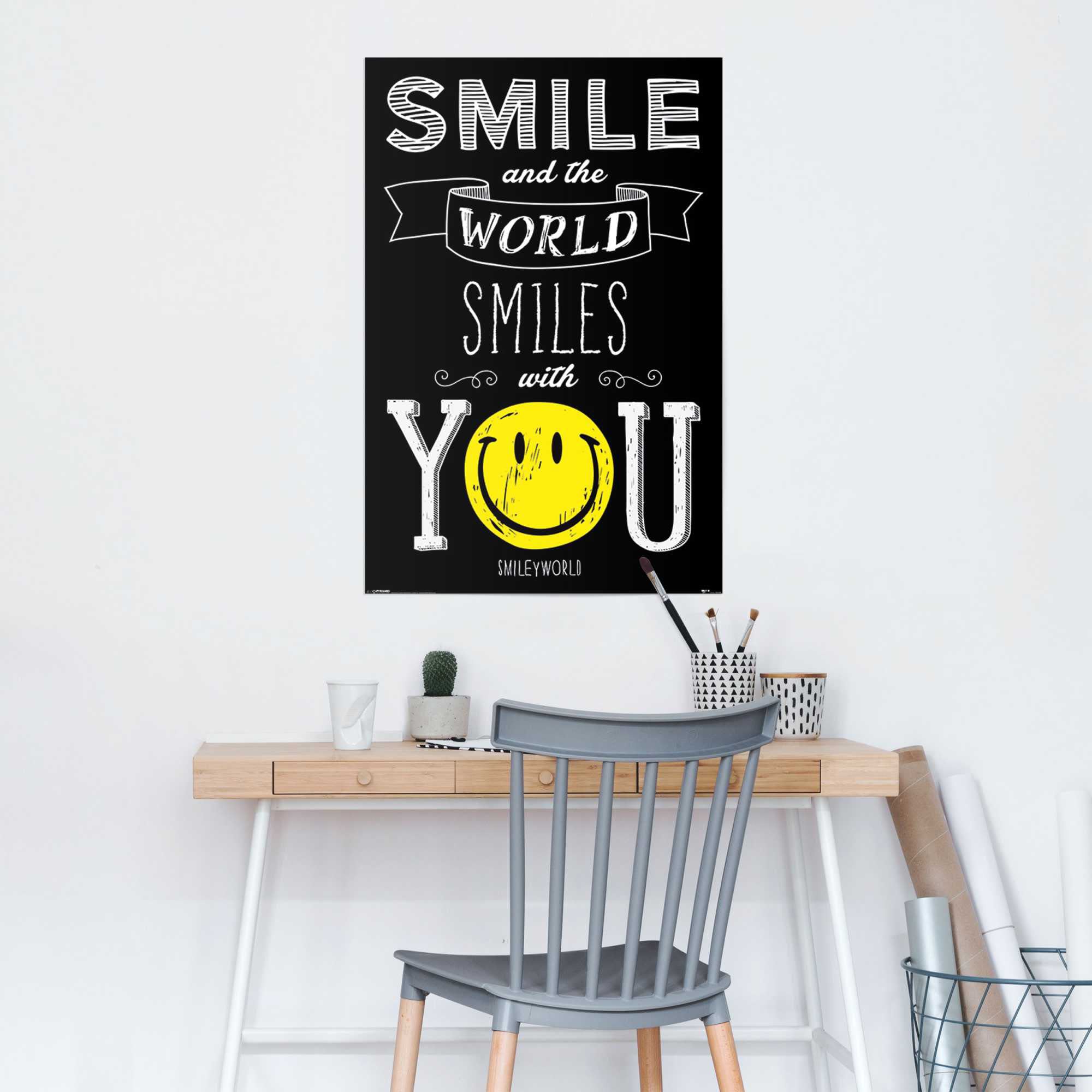 (1 ♕ you«, Reinders! smiles St.) Poster auf »Smiley versandkostenfrei with world
