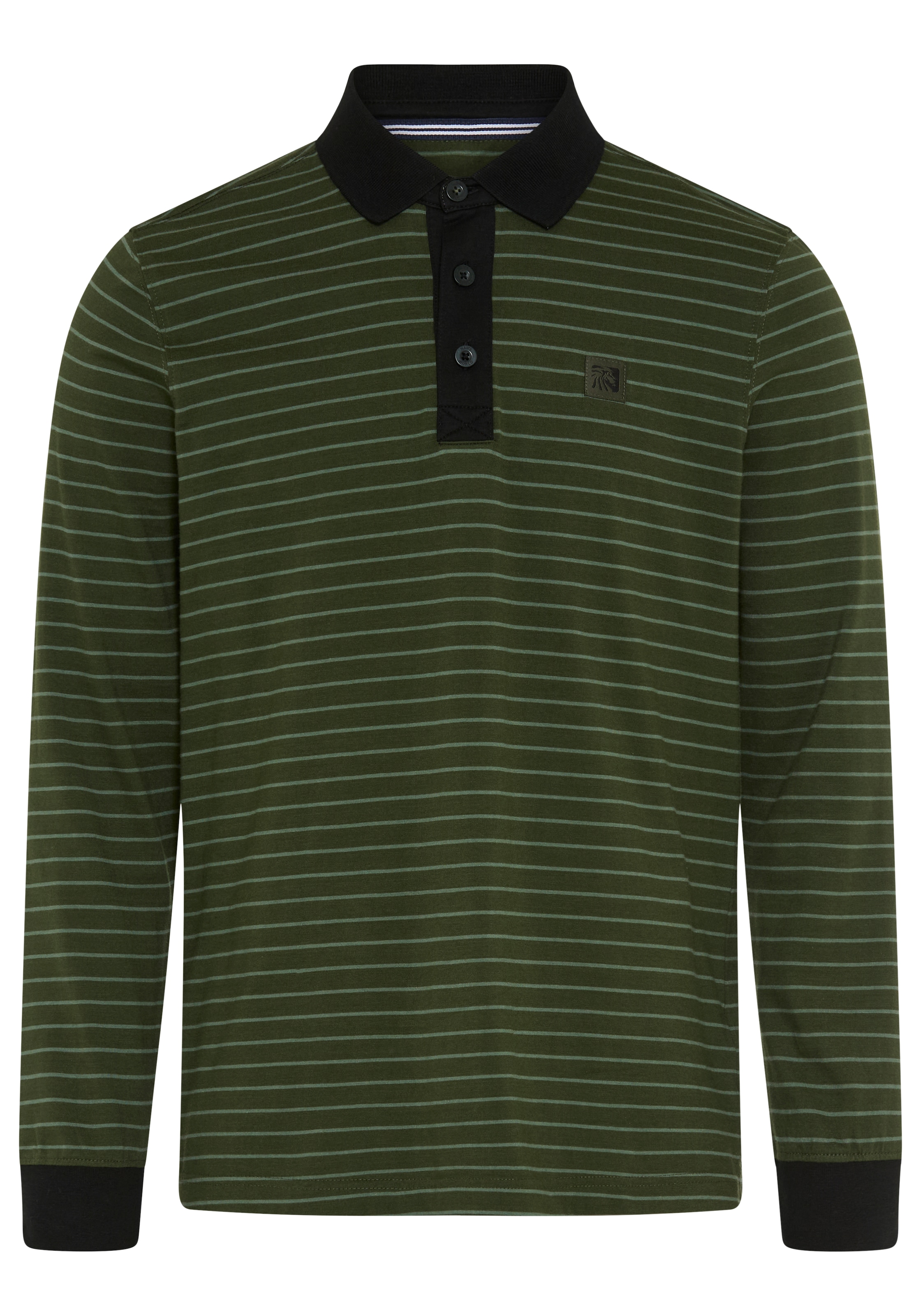 Man's World Polo coupe normale, manches longues, col polo, design rayé