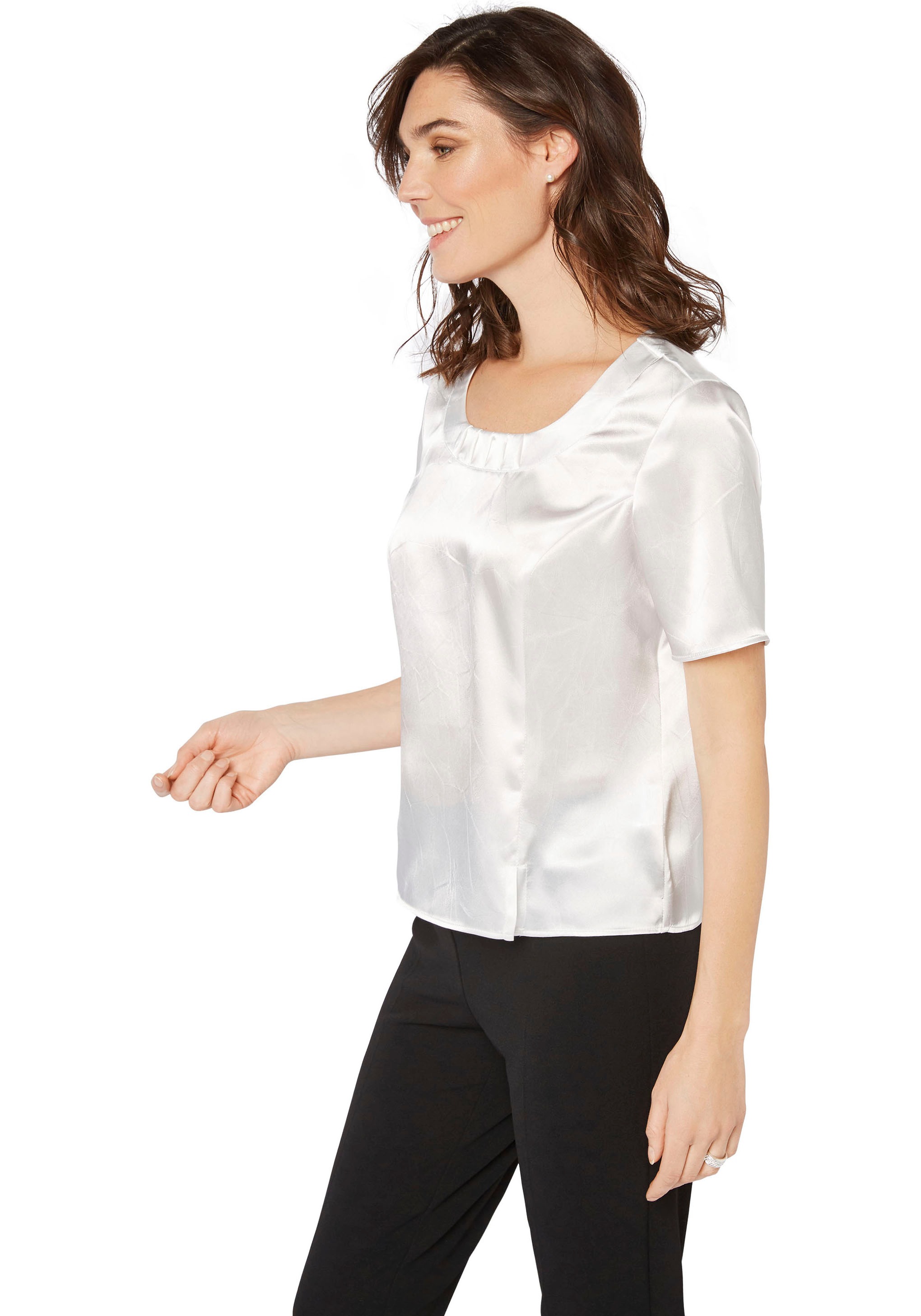 Image of HERMANN LANGE Collection Satinbluse »Amelie«, mit Schlitzen im Vorderteil bei Ackermann Versand Schweiz