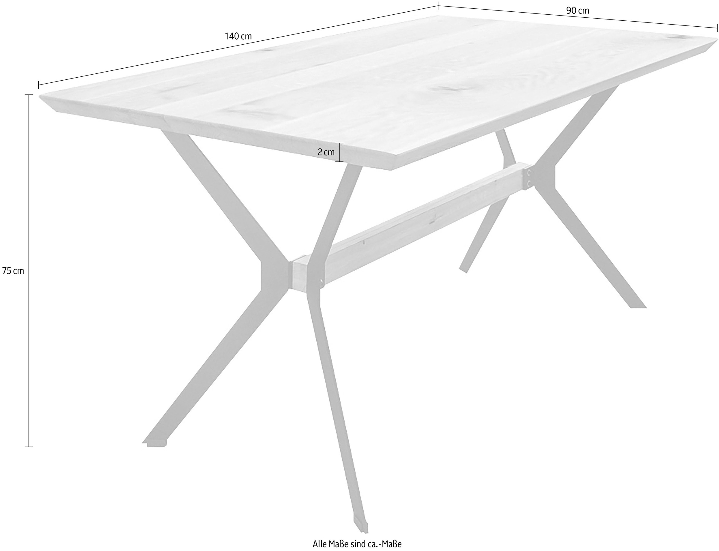 Paroli Table de salle à manger »Sierra« in 3 Breiten