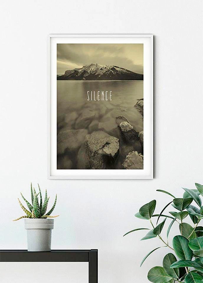 Komar Bild "Word Lake Silence Sand" Natur 1 Stk. tlg. Wandbild zur Dekoration - ohne Rahmen