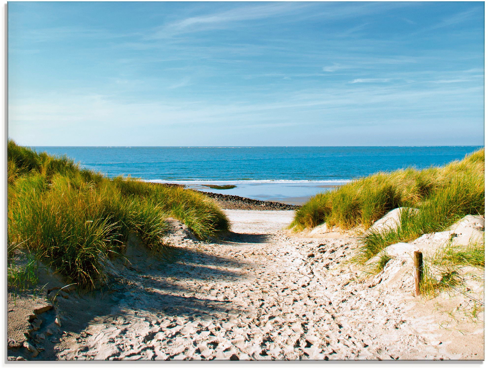 Image of Artland Glasbild »Strand mit Sanddünen und Weg zur See«, Strand, (1 St.) bei Ackermann Versand Schweiz