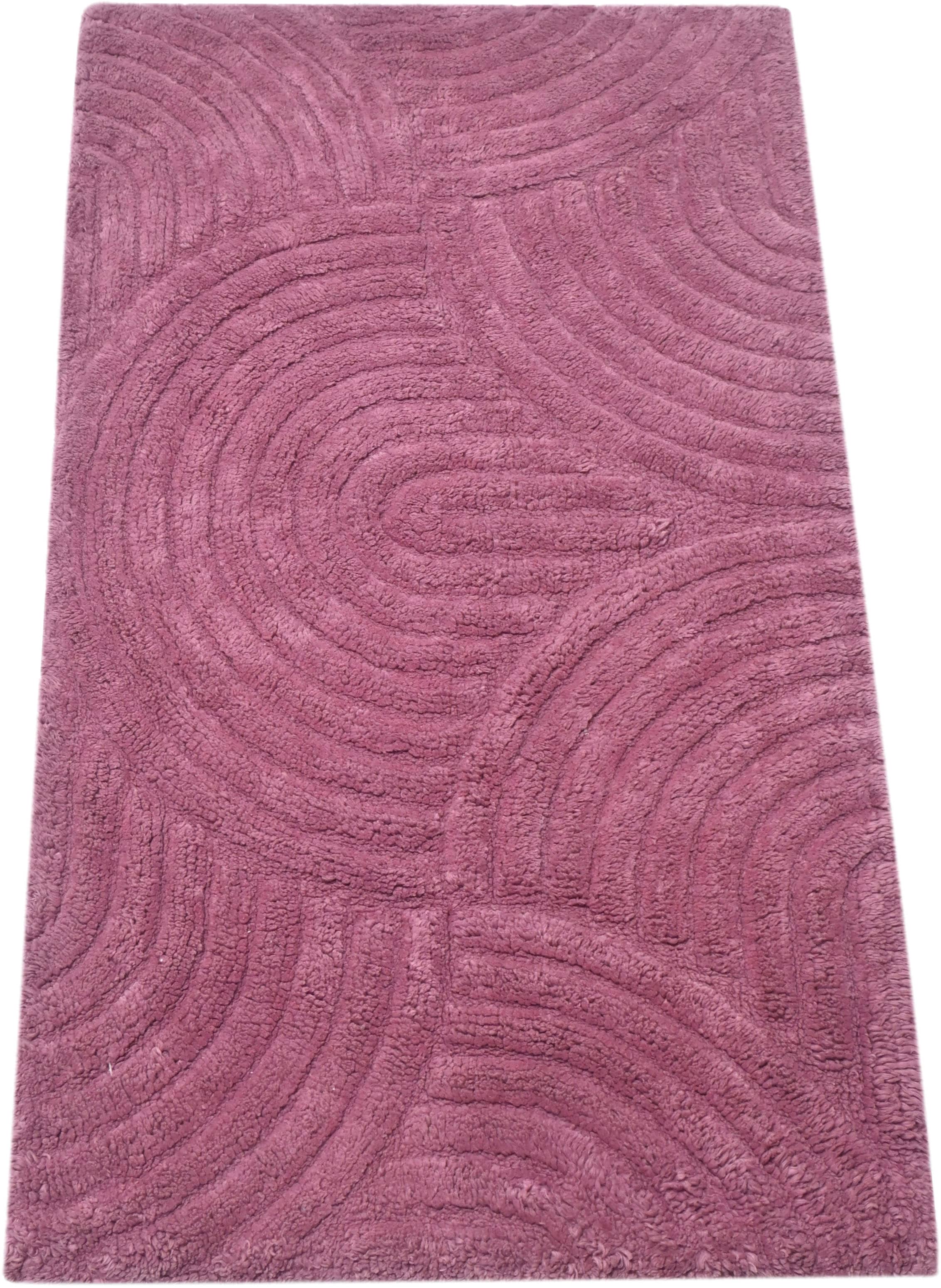 my home Tapis de bain »Juna, Badvorleger, Badezimmer Teppich, Zen, Scandi, Boho« Höhe 15 mm Baumwolle, Hoch-Tief-Effekt, weich