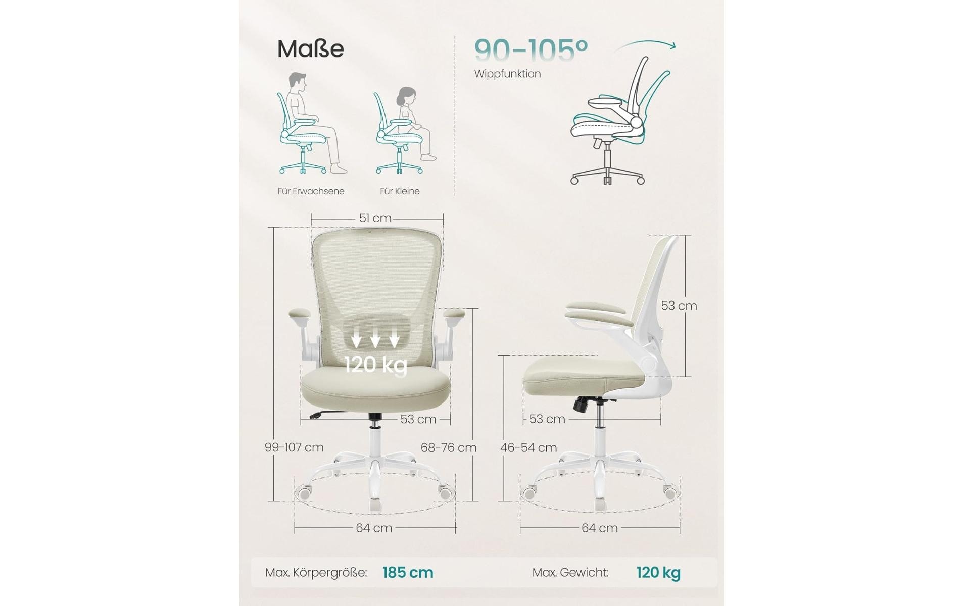 SONGMICS Bürostuhl »höhenverstellbar« ()
