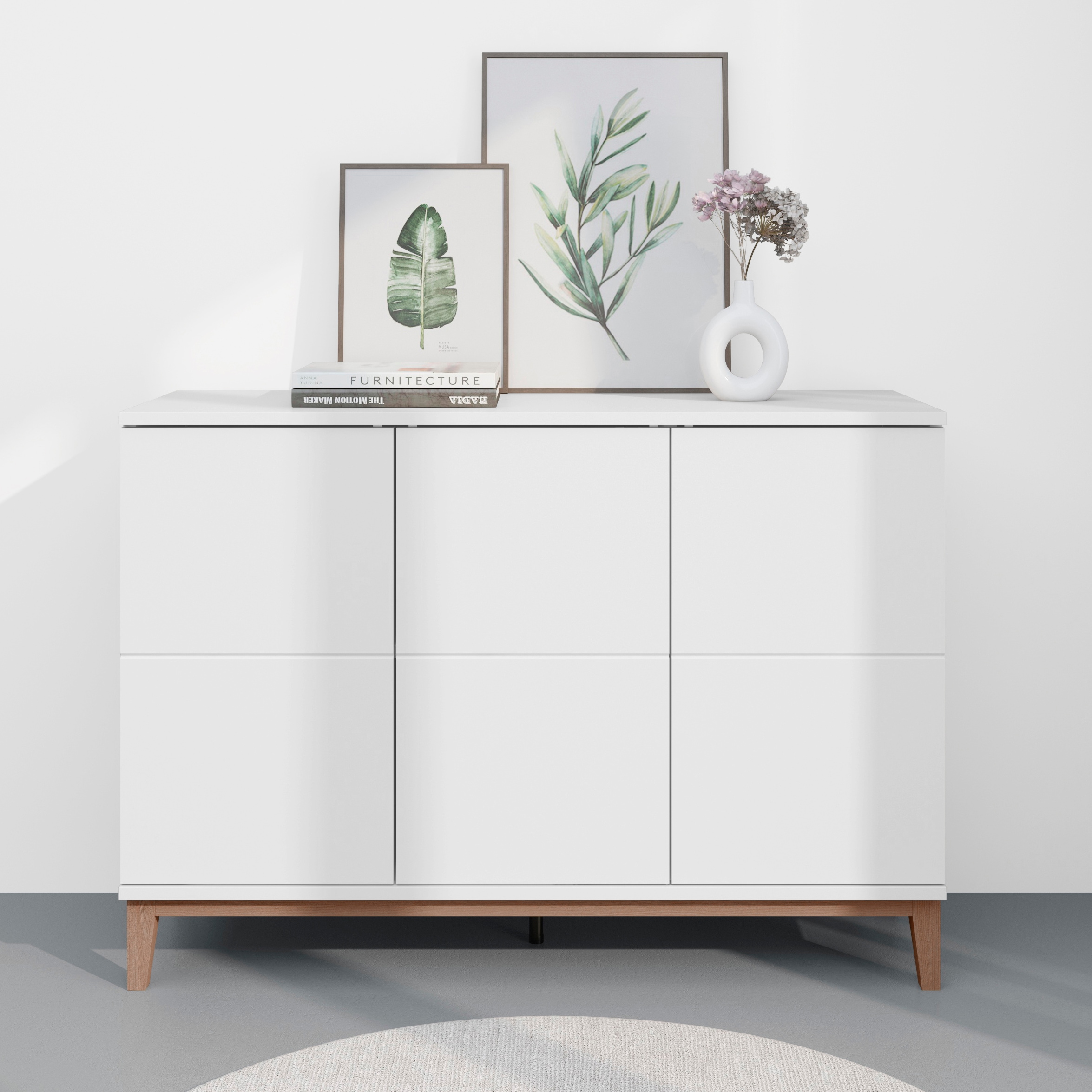 GOODproduct Sideboard »Maryd« 1 Stk. tlg. Kommode, Untergestell in Holzoptik, Breite 120 cm