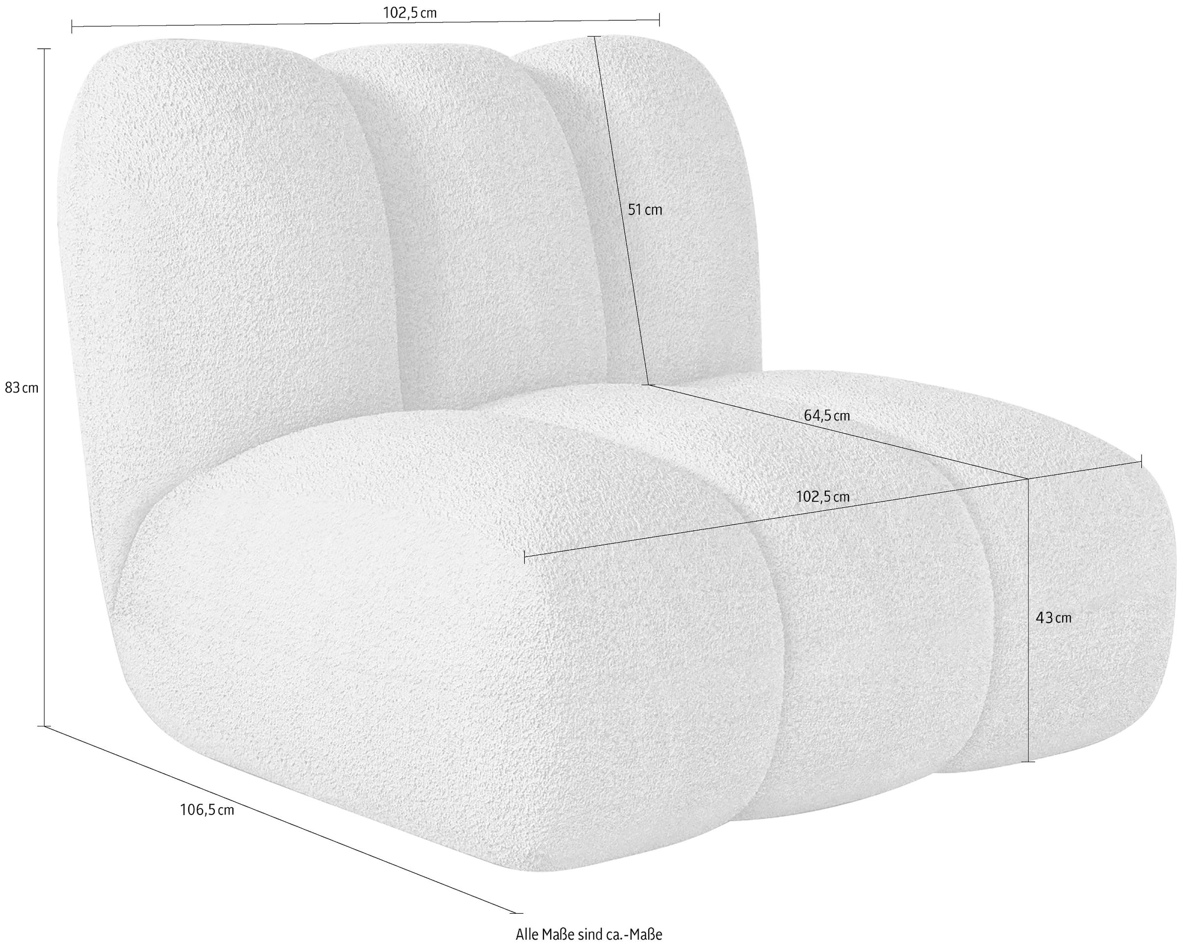 LeGer Home by Lena Gercke Fauteuil »Priya Loungesessel, moderne Steppung, auch in Bouclé« perfektes Einzelstück, gemütlich und modern, B/T/H: 102,5/106,5/83 cm