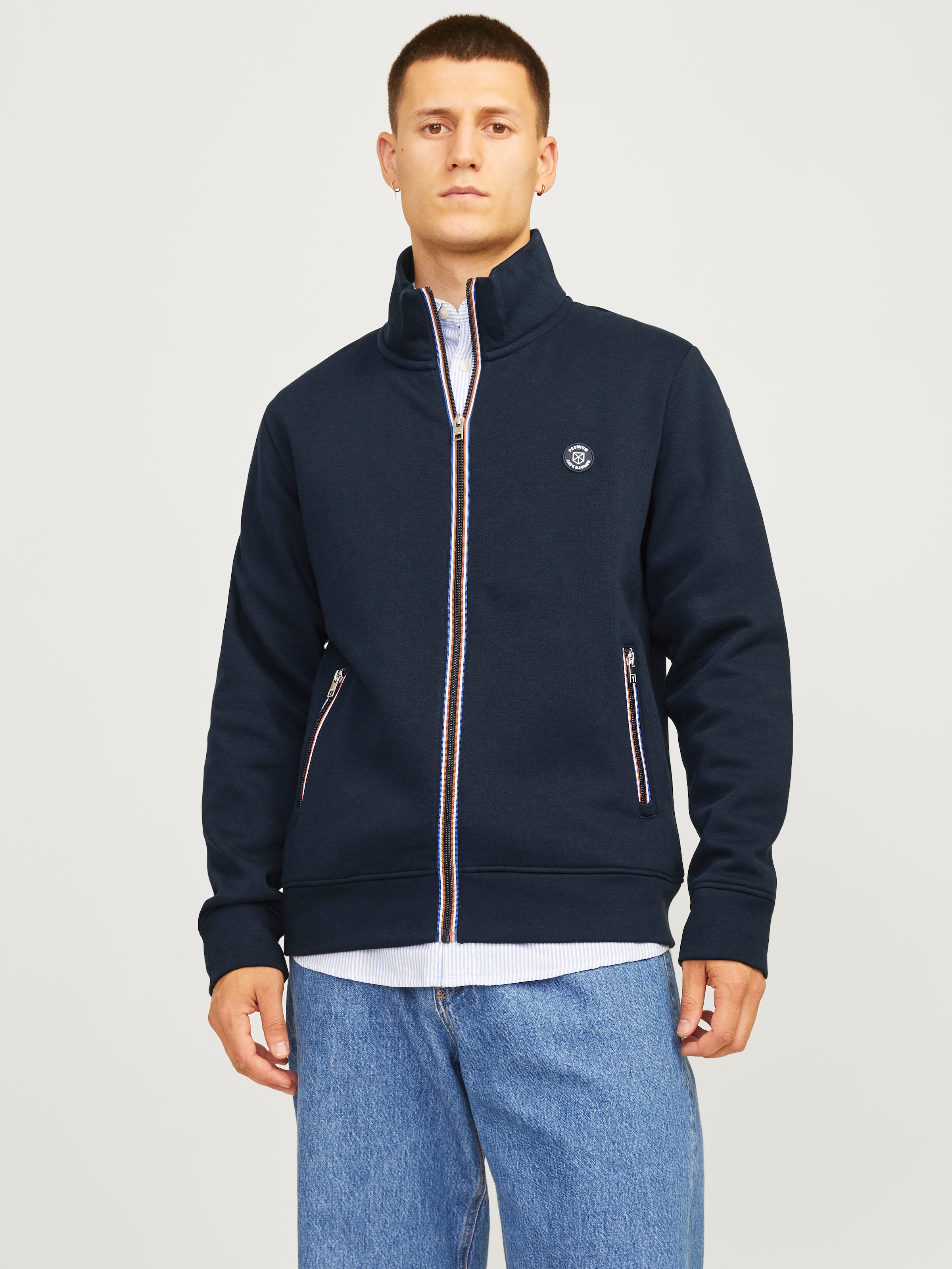 Image of Jack & Jones Sweatjacke "JPRBLURONALDO SWEAT ZIP CARDIGAN SMU LN" Baumwollmischung, regular fit