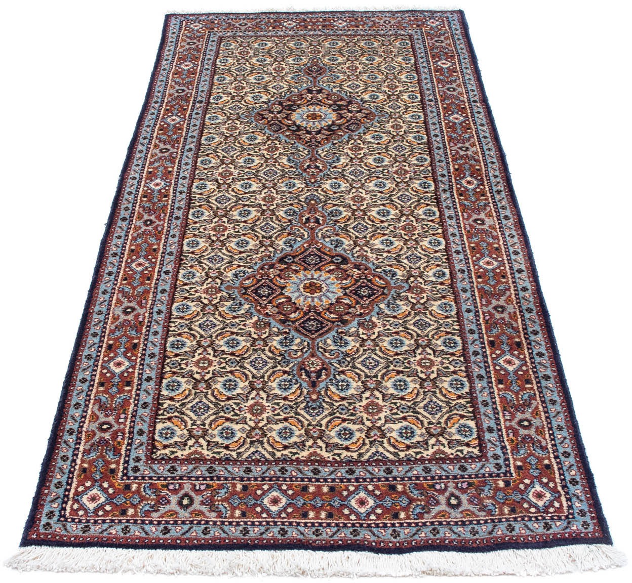 Image of morgenland Hochflor-Läufer »Moud Medaillon Rosso 196 x 80 cm«, rechteckig, 1 mm Höhe, Handgeknüpft bei Ackermann Versand Schweiz