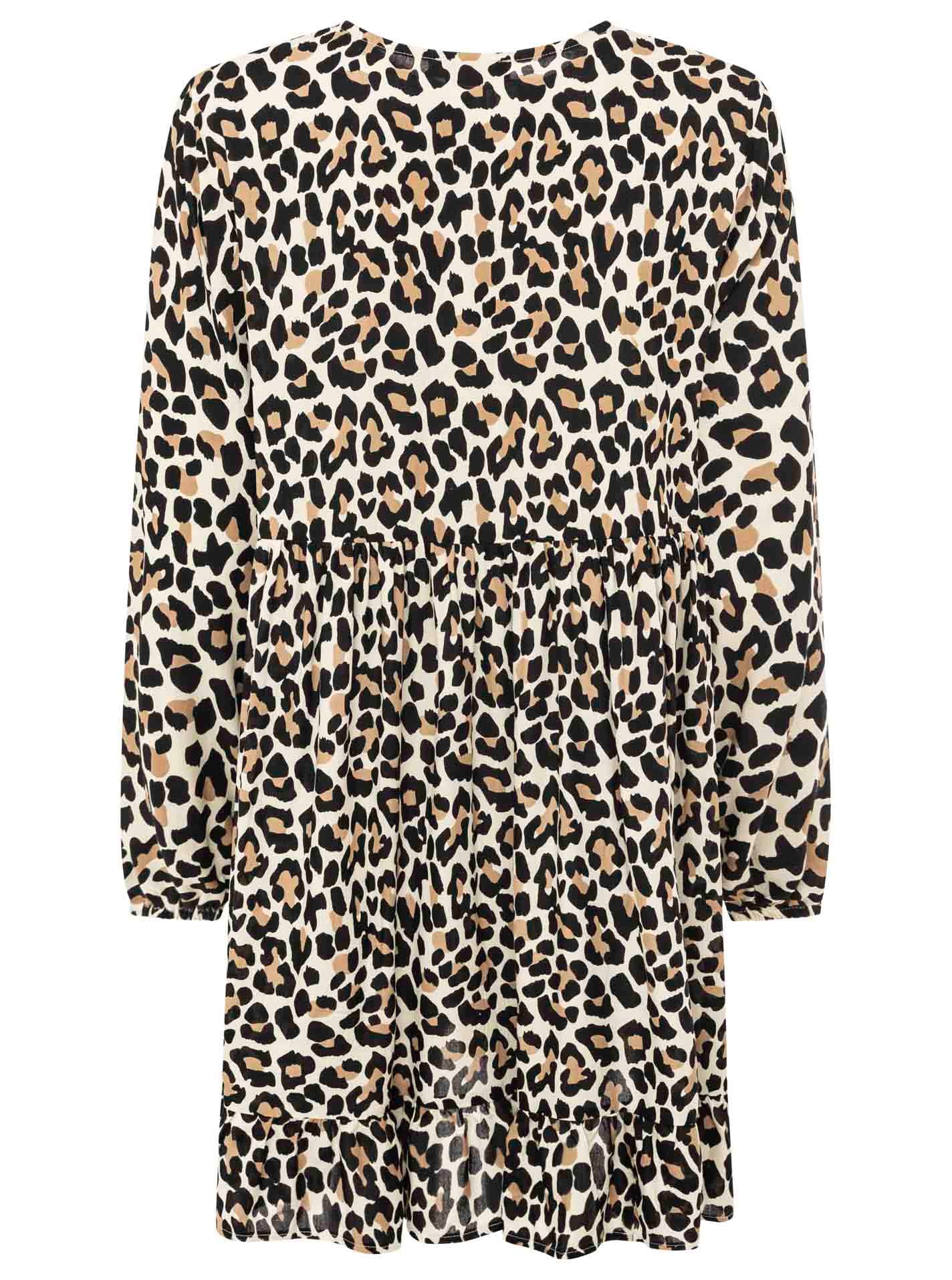 Zwillingsherz Robe en sweat »"Leo Dream"« Leomuster, figurumspielend, pinke Tassel, lange Ärmel