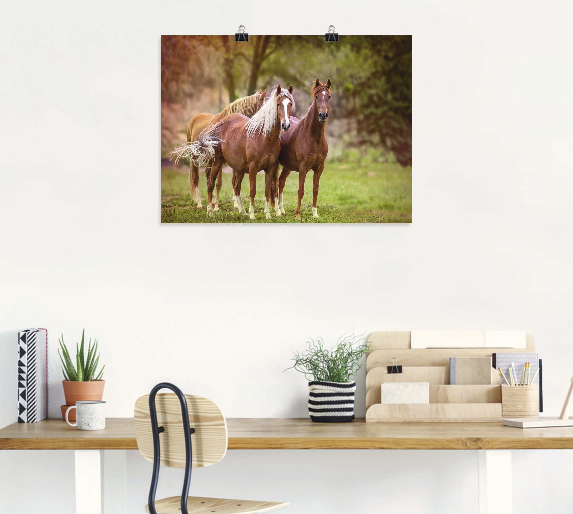 Artland Wandbild »Pferde in den Feldern I«, Haustiere, (1 St.), als Leinwandbild, Poster, Wandaufkleber in verschied. Grössen