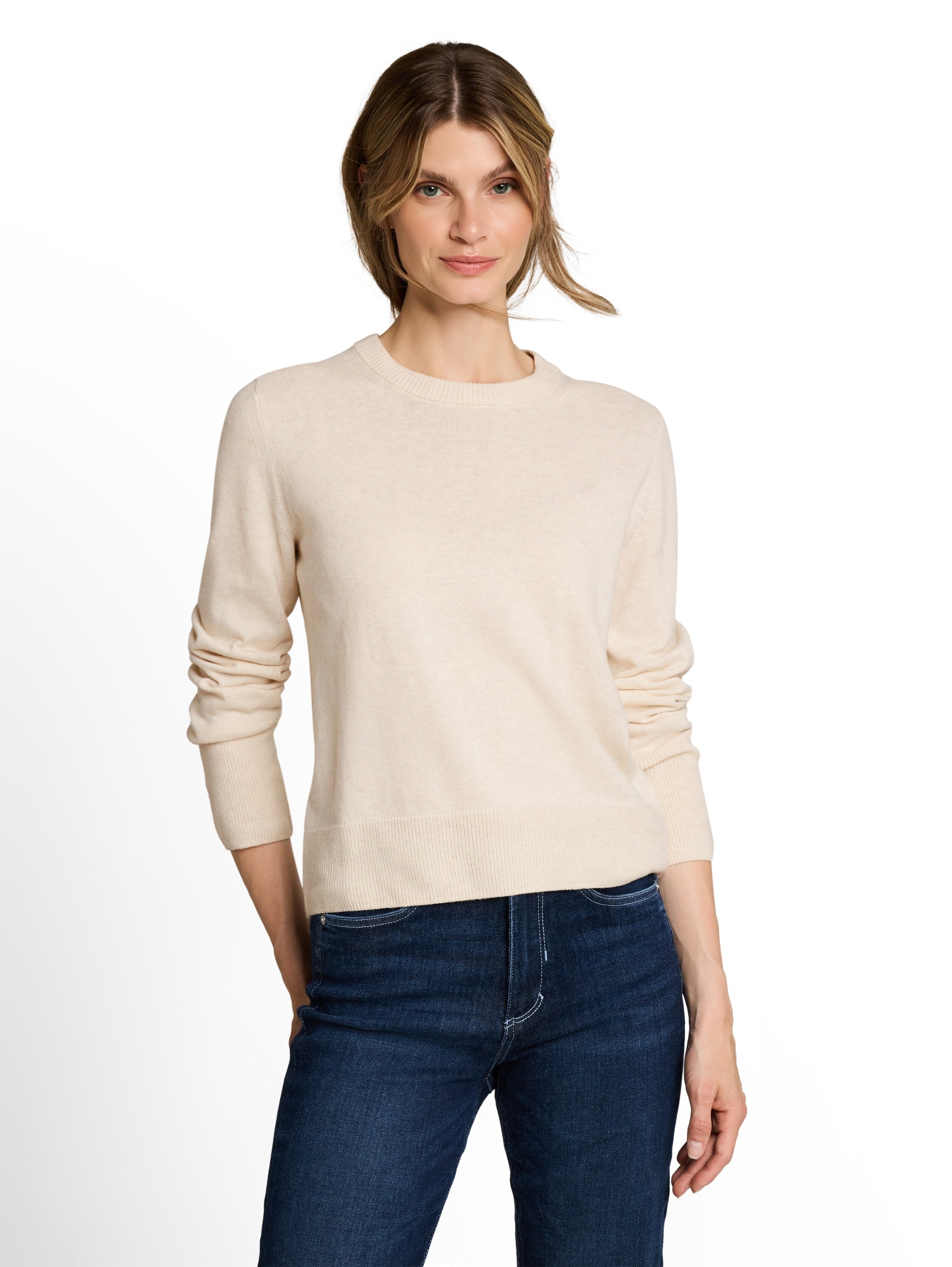 TOM TAILOR Strickpullover »Regular« Rundhals / breite Flachstrickbündchen / mit Kaschmir