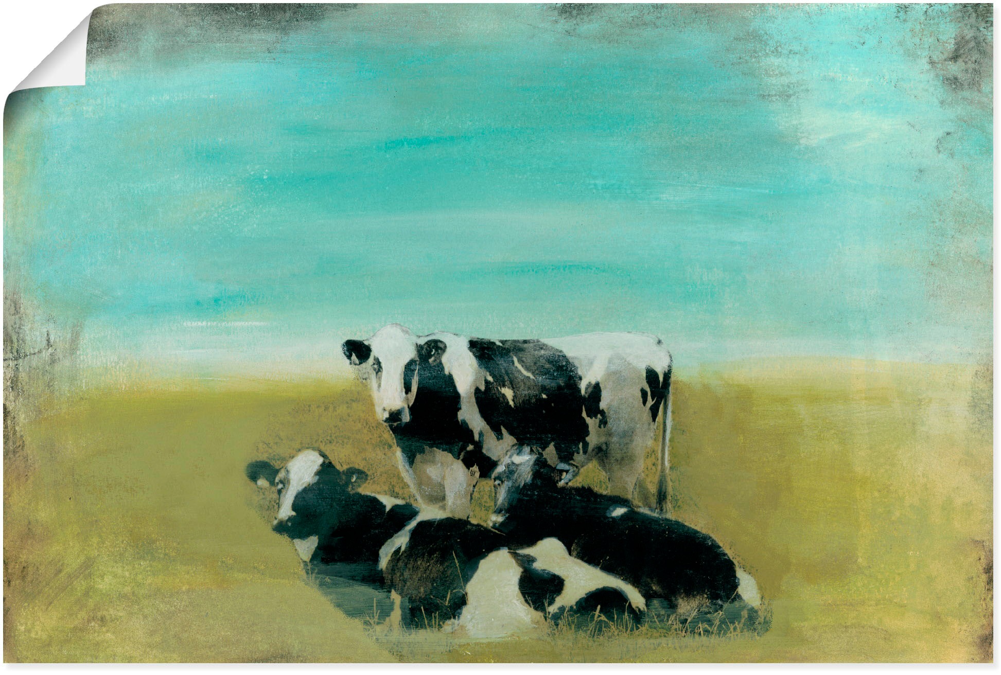 Image of Artland Wandbild »Kühe auf der Weide III«, Haustiere, (1 St.), in vielen Grössen & Produktarten - Alubild / Outdoorbild für den Aussenbereich, Leinwandbild, Poster, Wandaufkleber / Wandtattoo auch für Badezimmer geeignet bei Ackermann Versand Schweiz