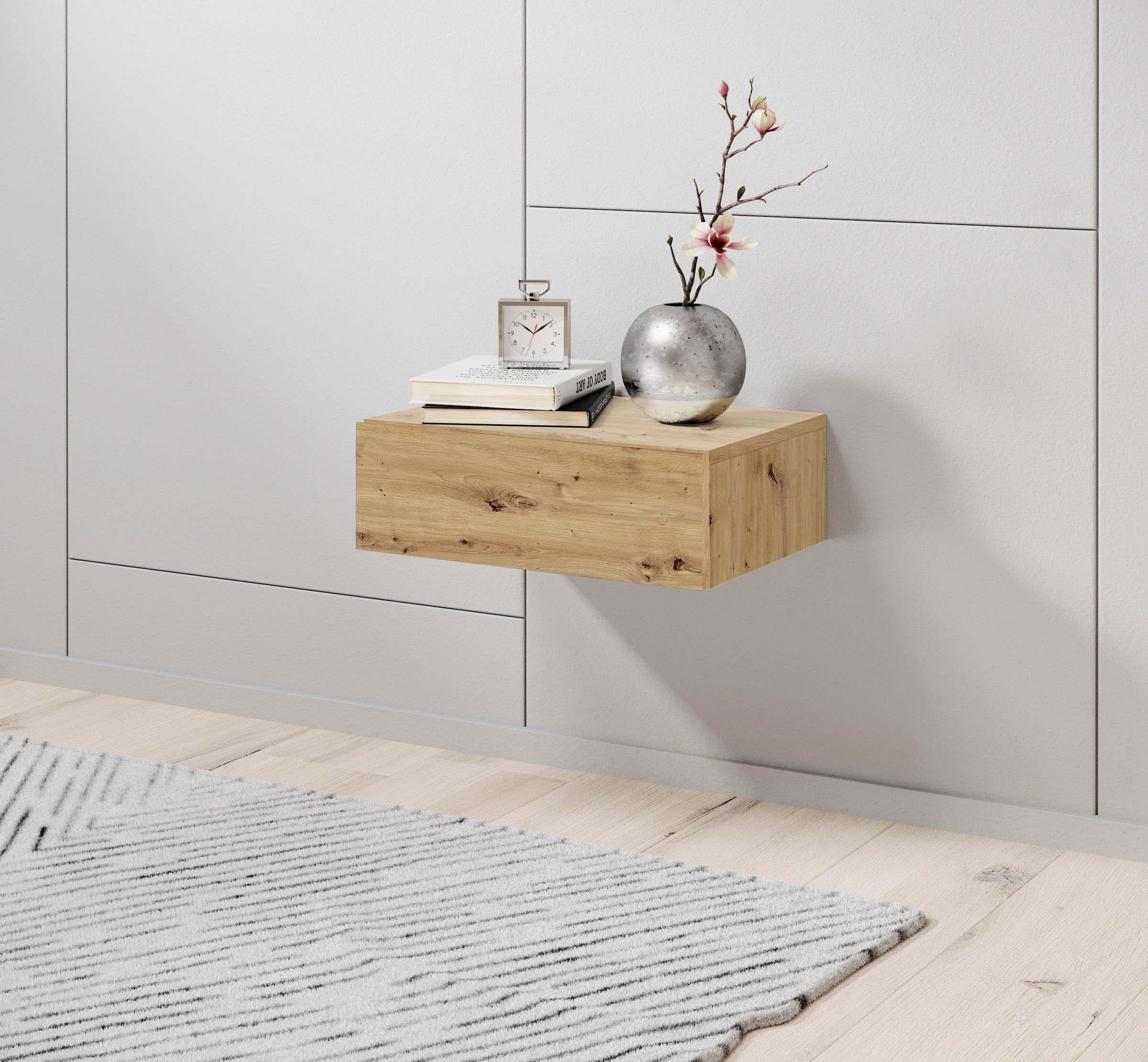 Image of Schlafkontor Nachtkommode "Tajo" mit Schublade, Nachtkonsole für Wandmontage