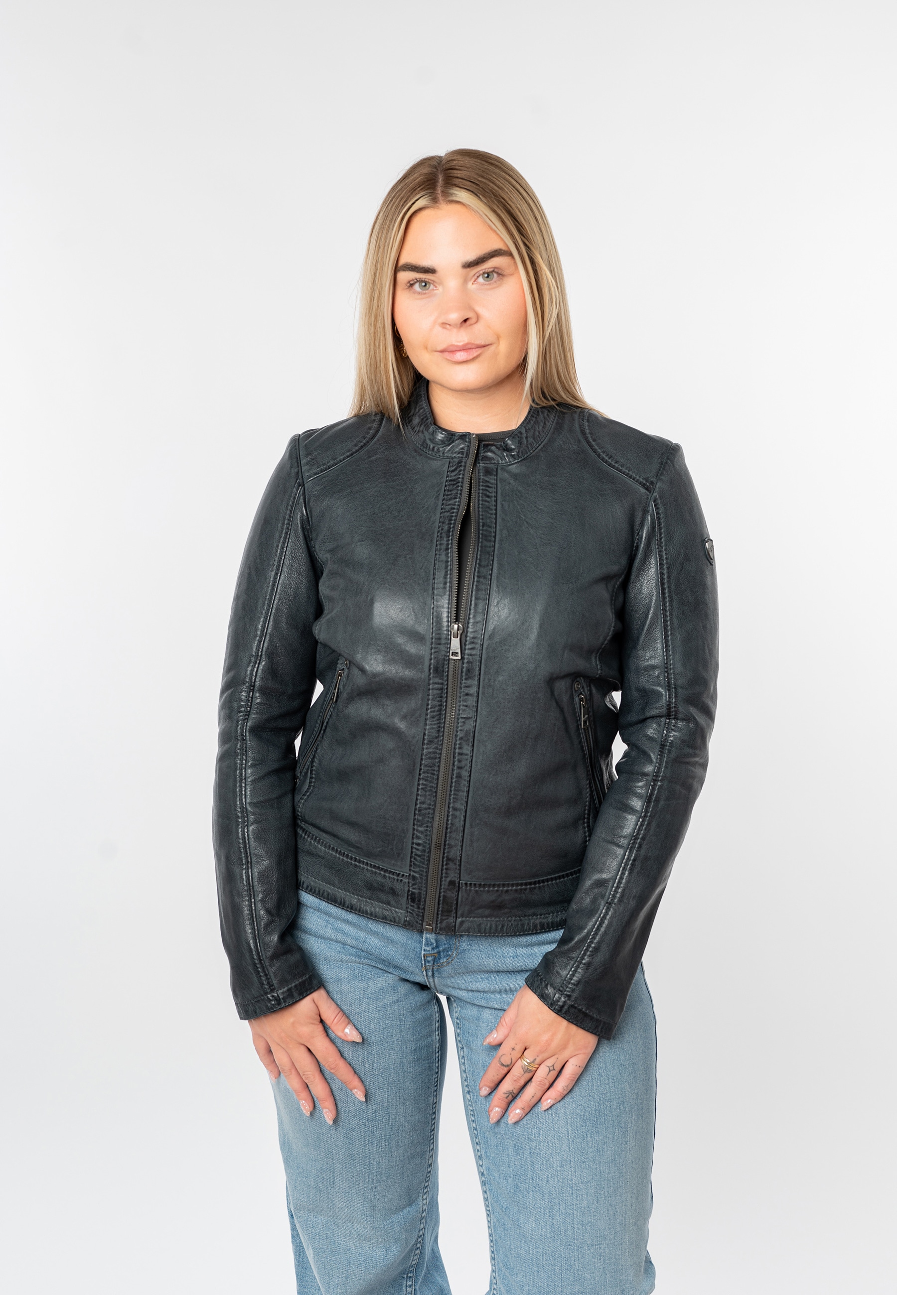 Mauritius Veste en cuir »MWYouvie« mit Stehkragen