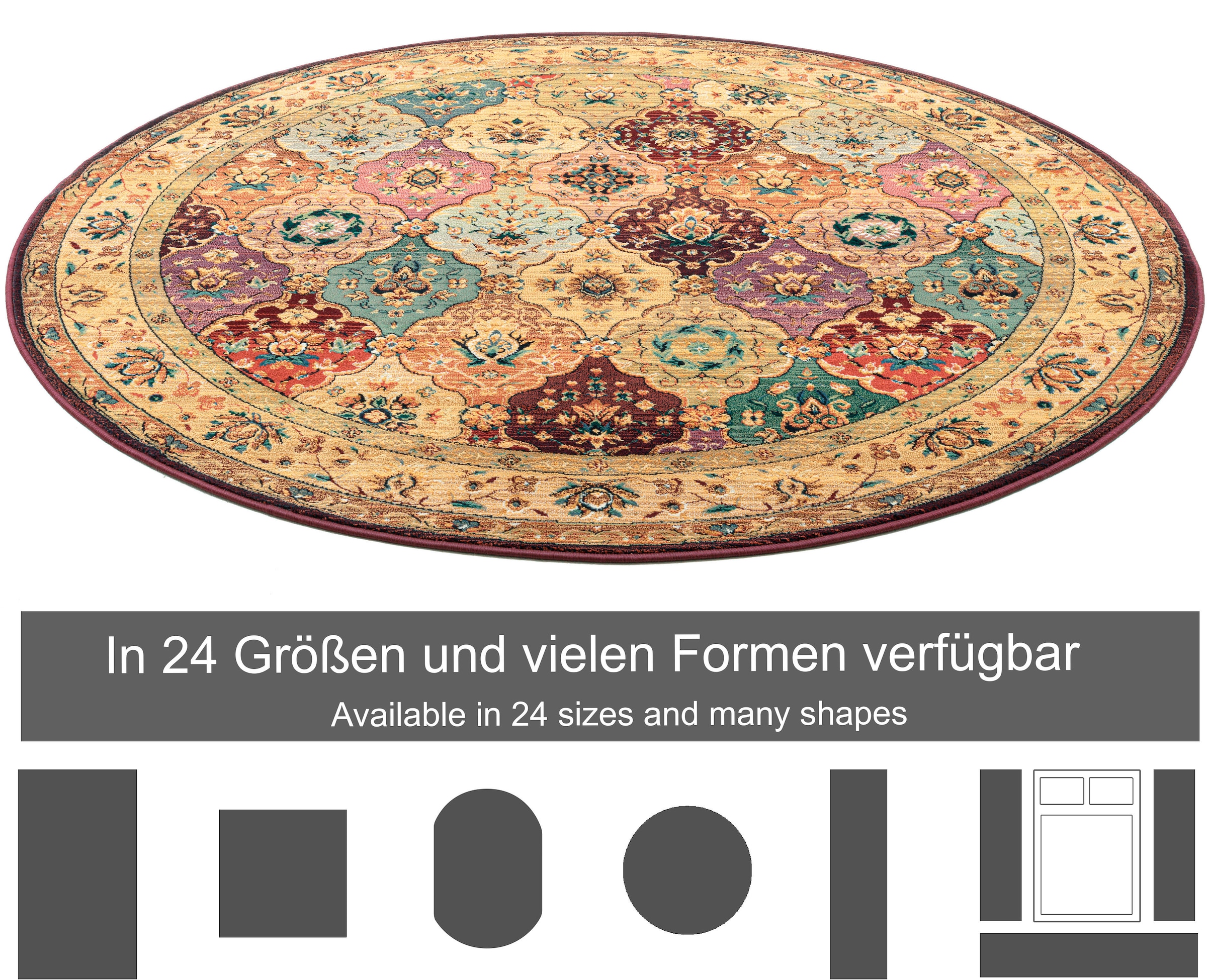 THEKO Tapis »Gabiro 208« Rond 10 mm Höhe Orient-Optik, ideal im Wohnzimmer & Schlafzimmer